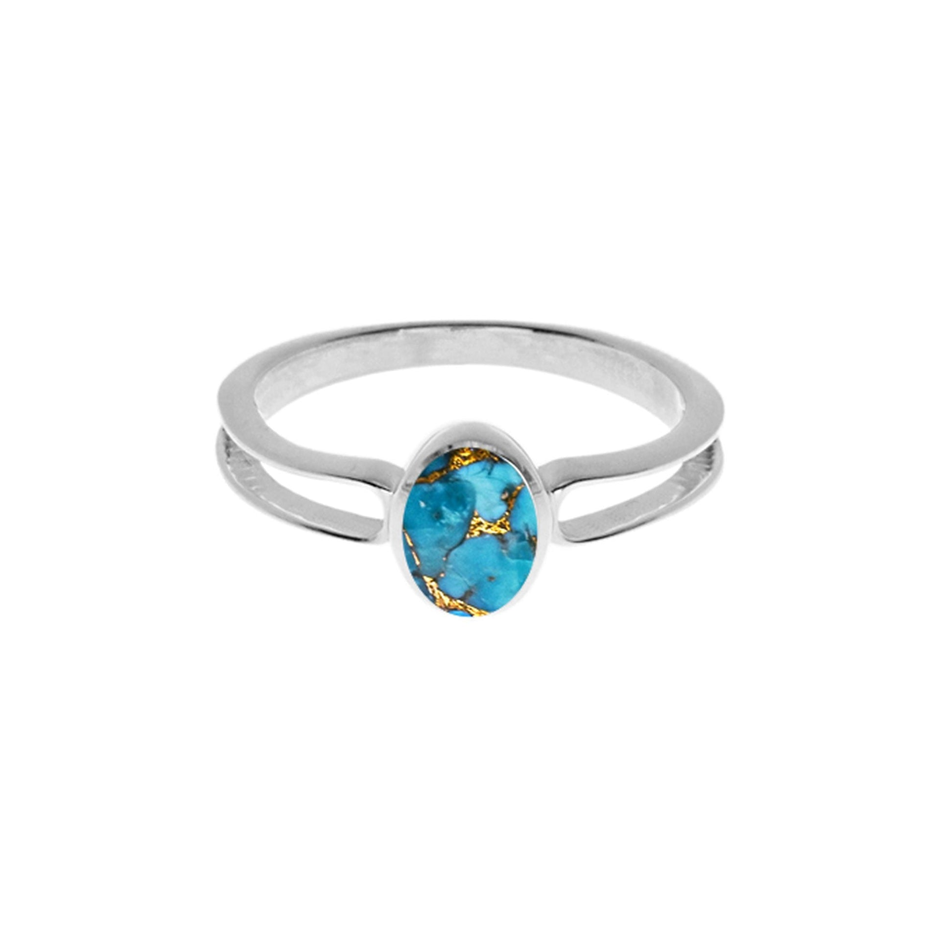 Bridget split ring with blue mohave turquoise