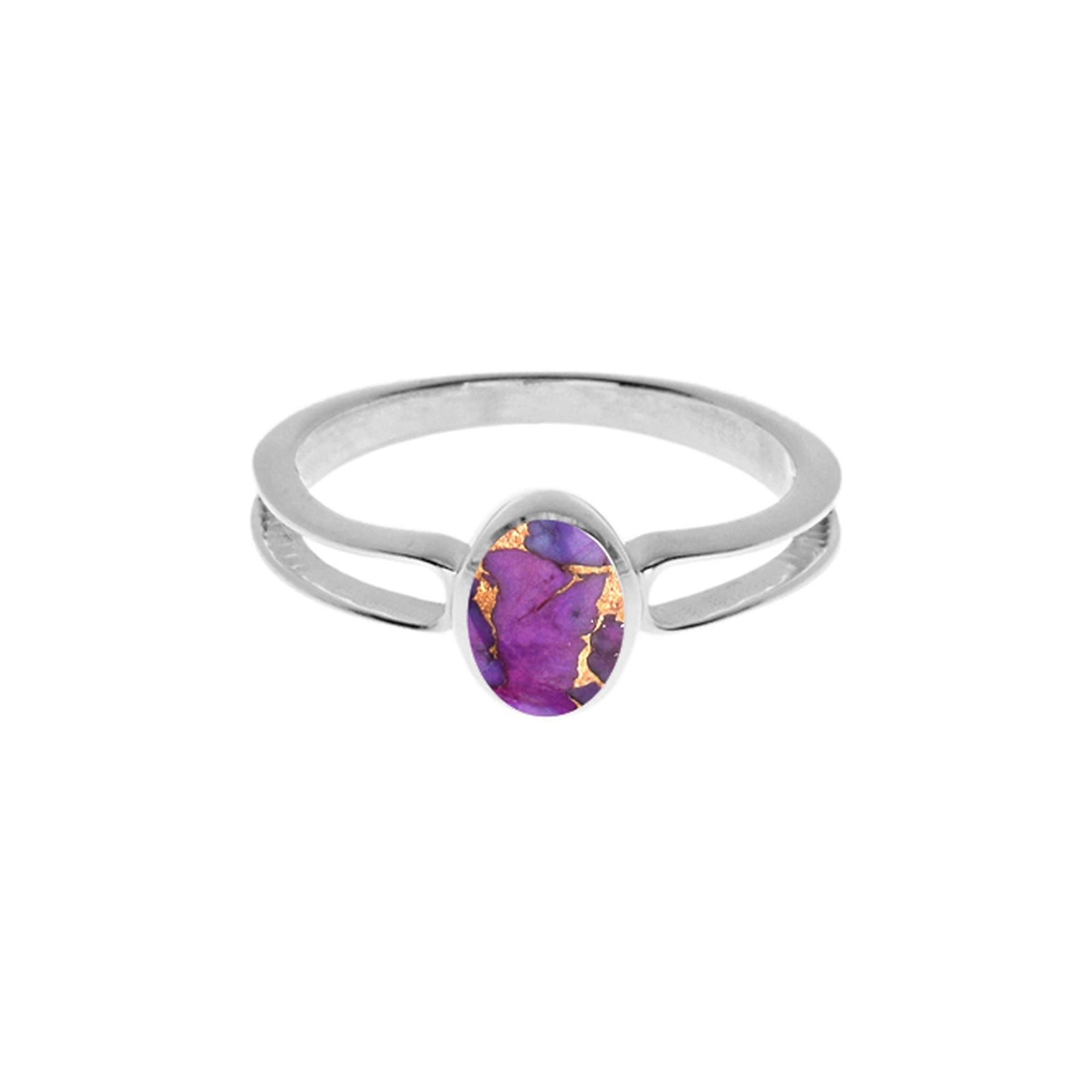 Bridget split ring with purple mohave turquoise