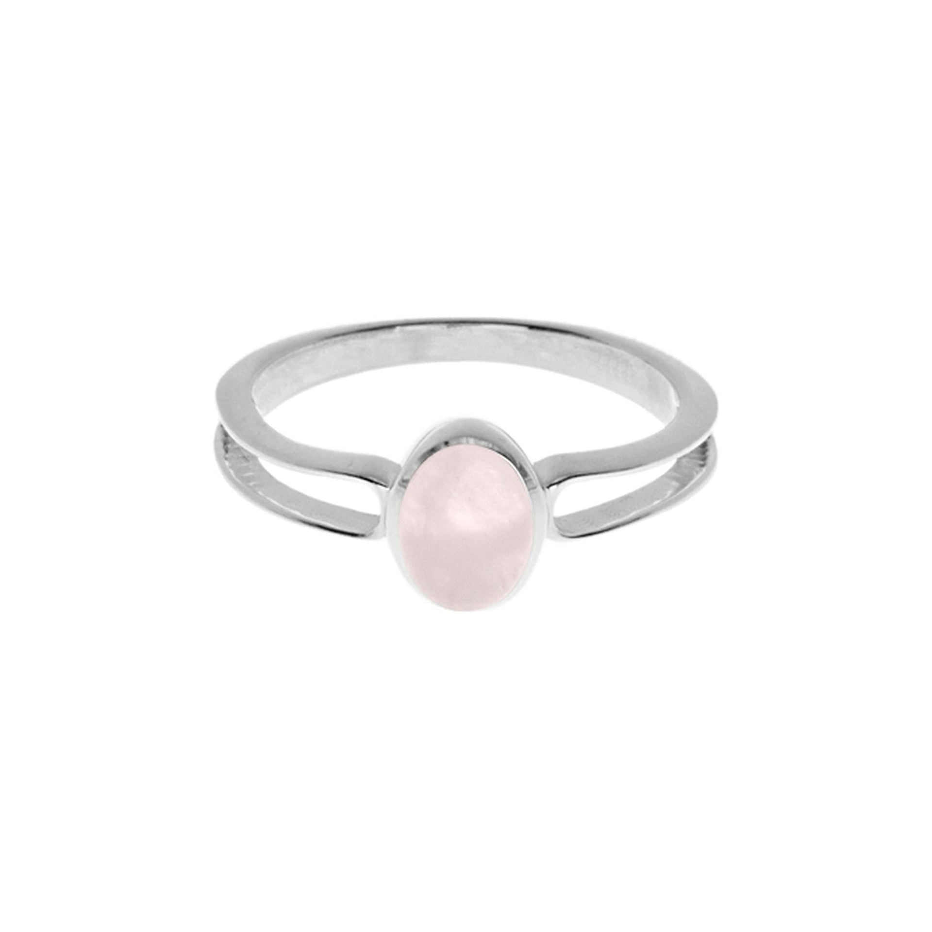 Bridget split ring with rose quartz