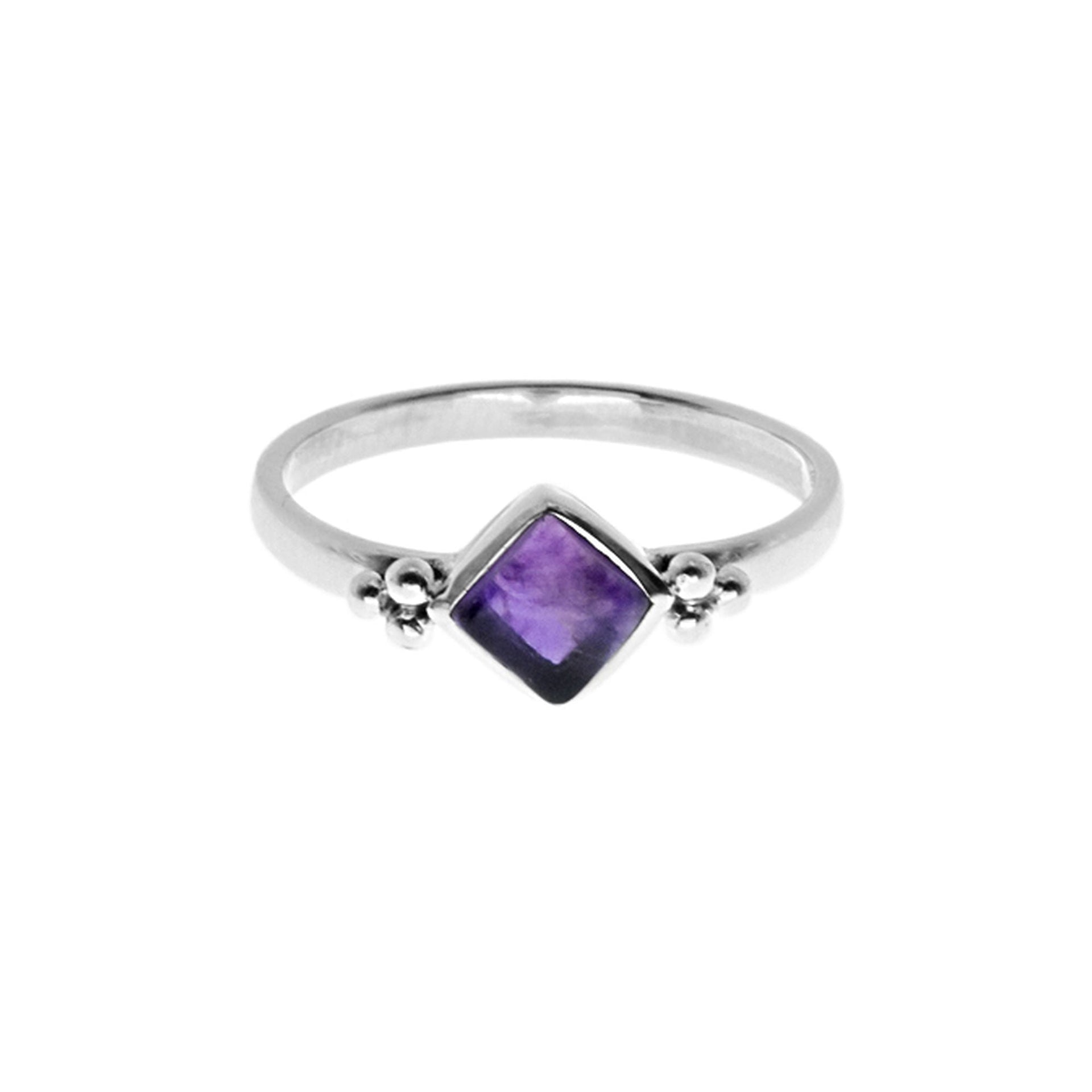 Bridget offset square amethyst ring