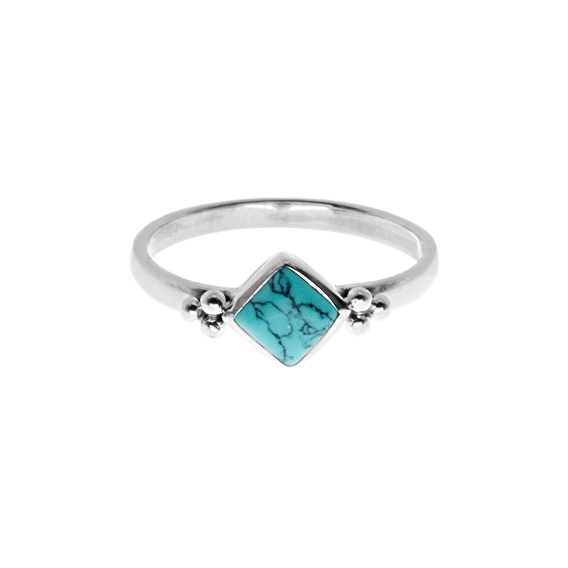 Bridget offset square turquoise ring