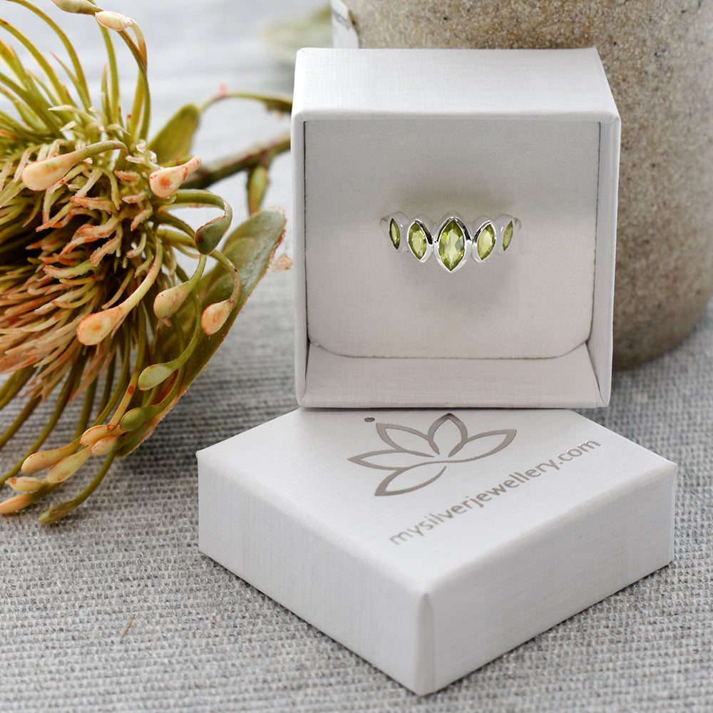 Samira peridot multi marquis ring