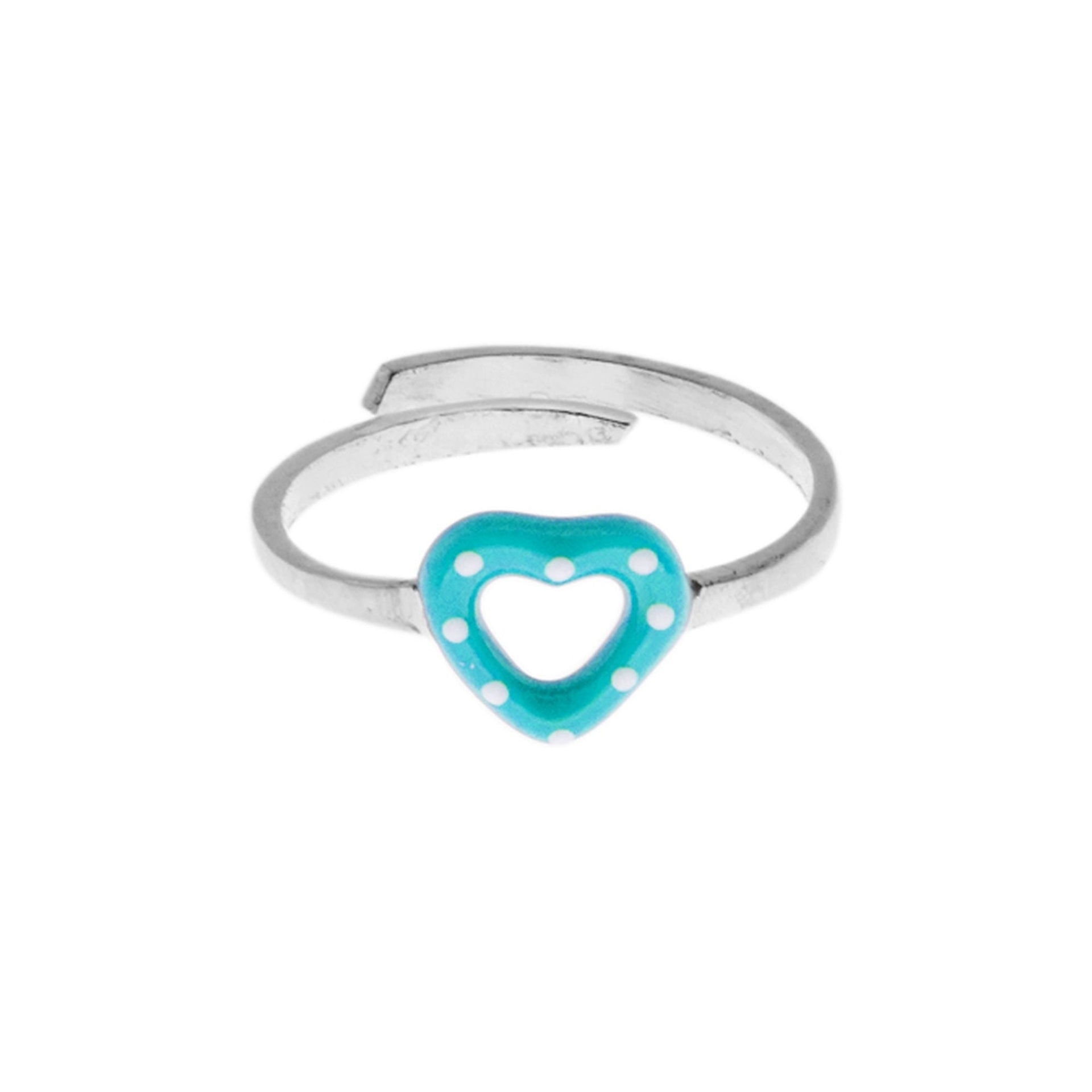 Poppy blue open heart ring