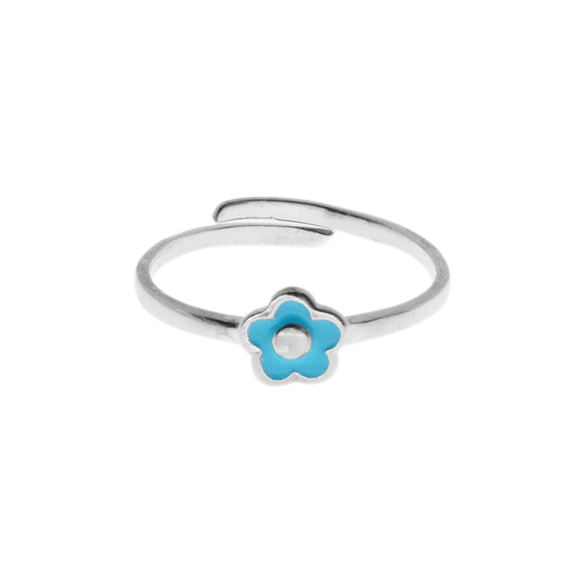 Poppy  blue flower ring