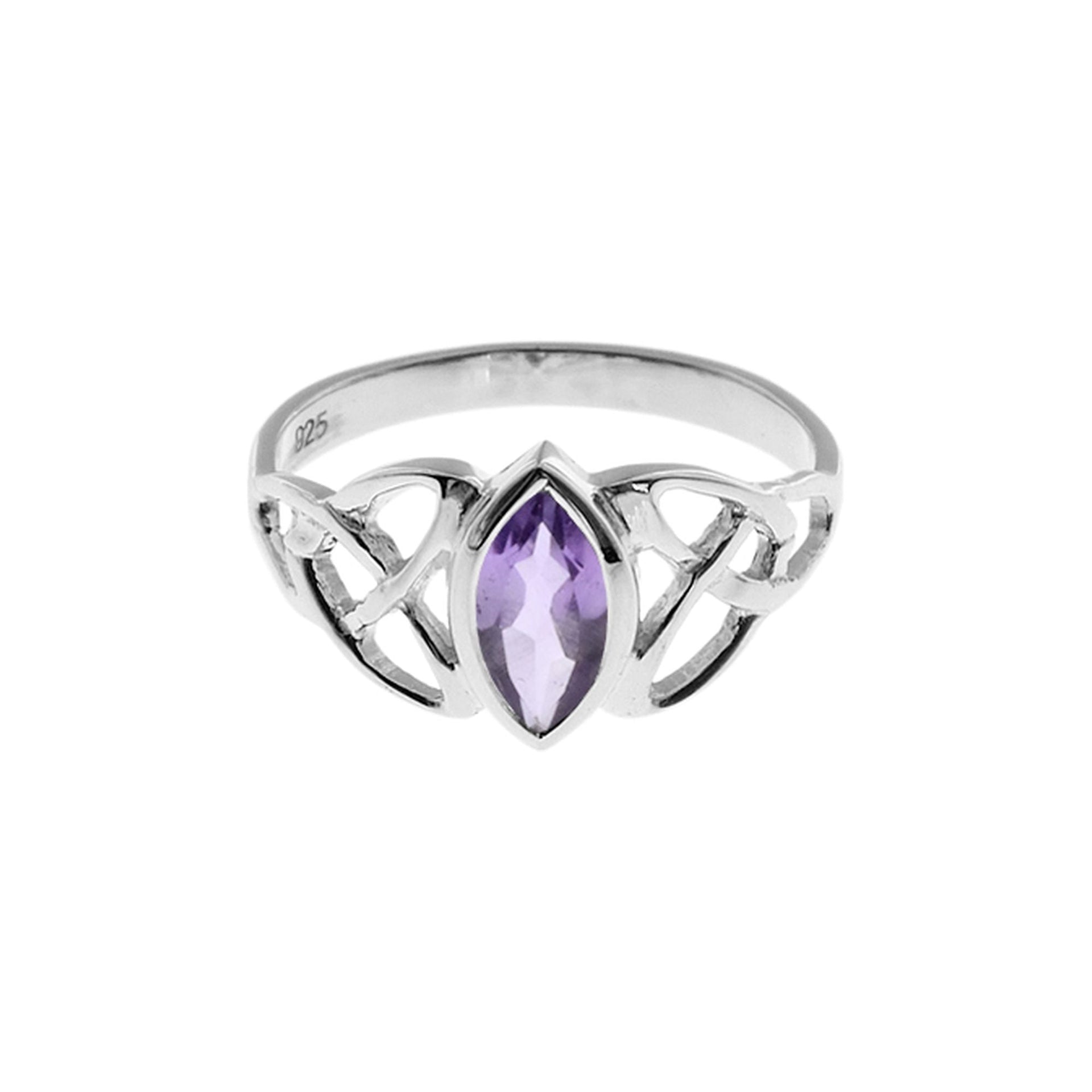Betsy Celtic ring with amethyst marquis