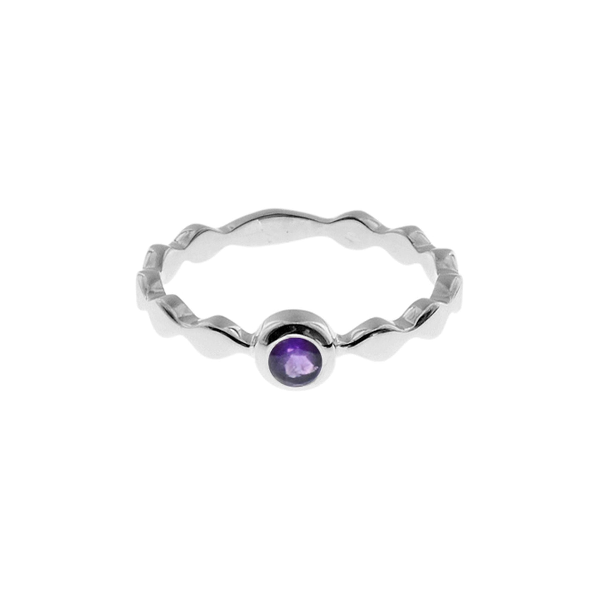 Bridget amethyst wavy band ring