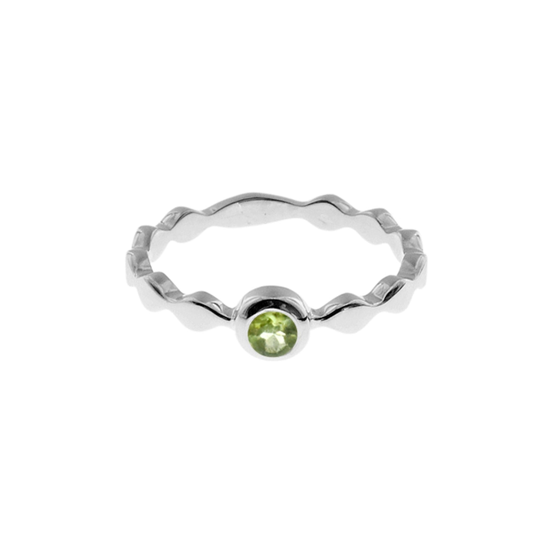 Bridget peridot wavy band ring