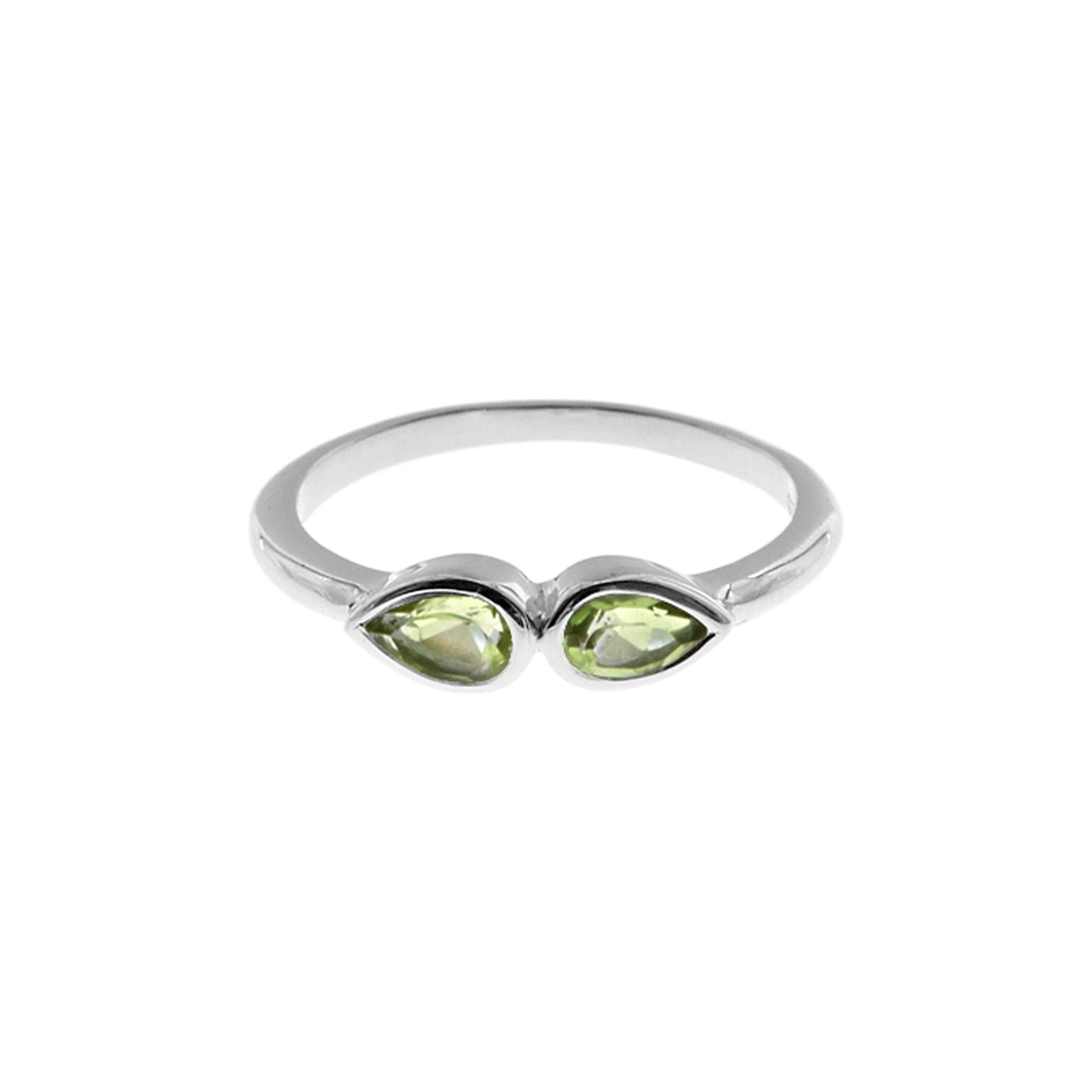 Bridget adjoined teardrop peridot ring