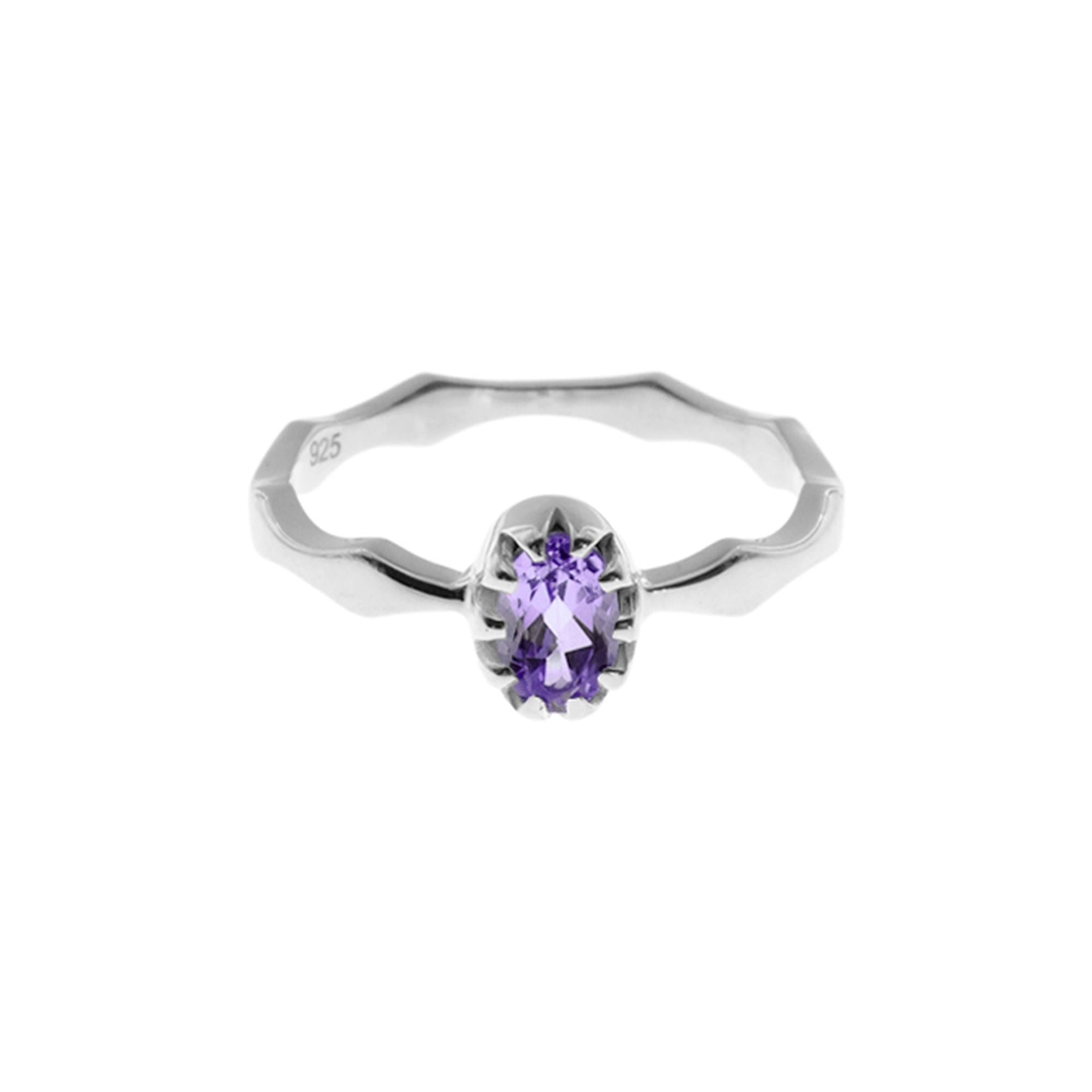 Kara wavy amethyst ring
