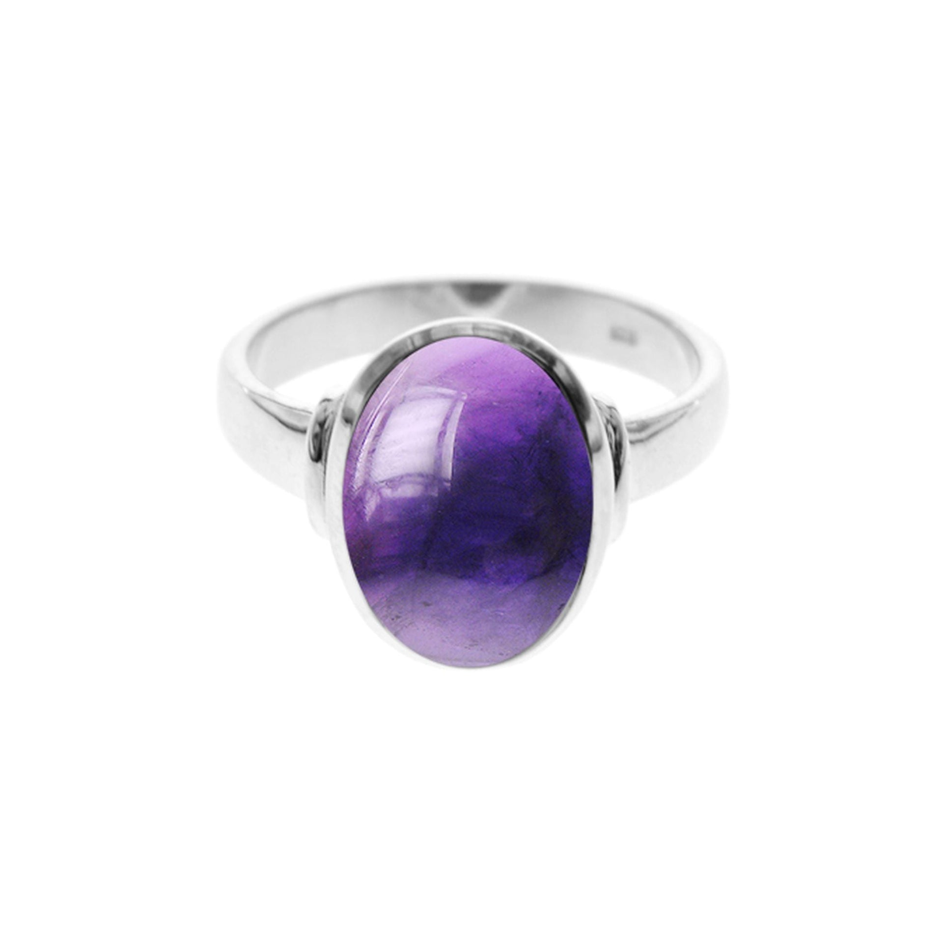 Samira oval amethyst with shoulder detail ring