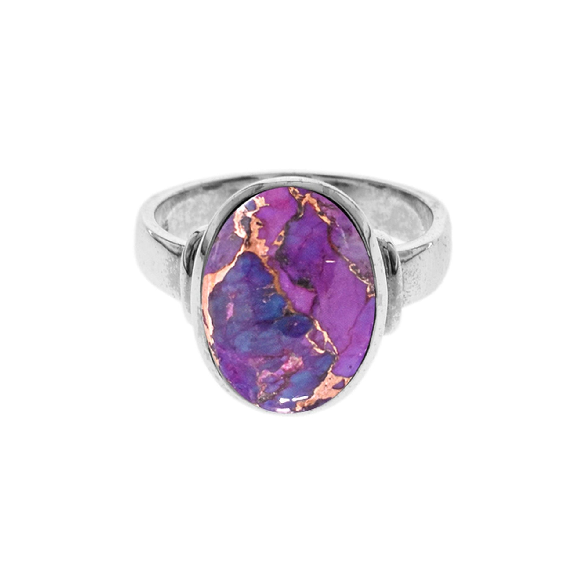 Samira oval purple mohave with shoulder detail ring