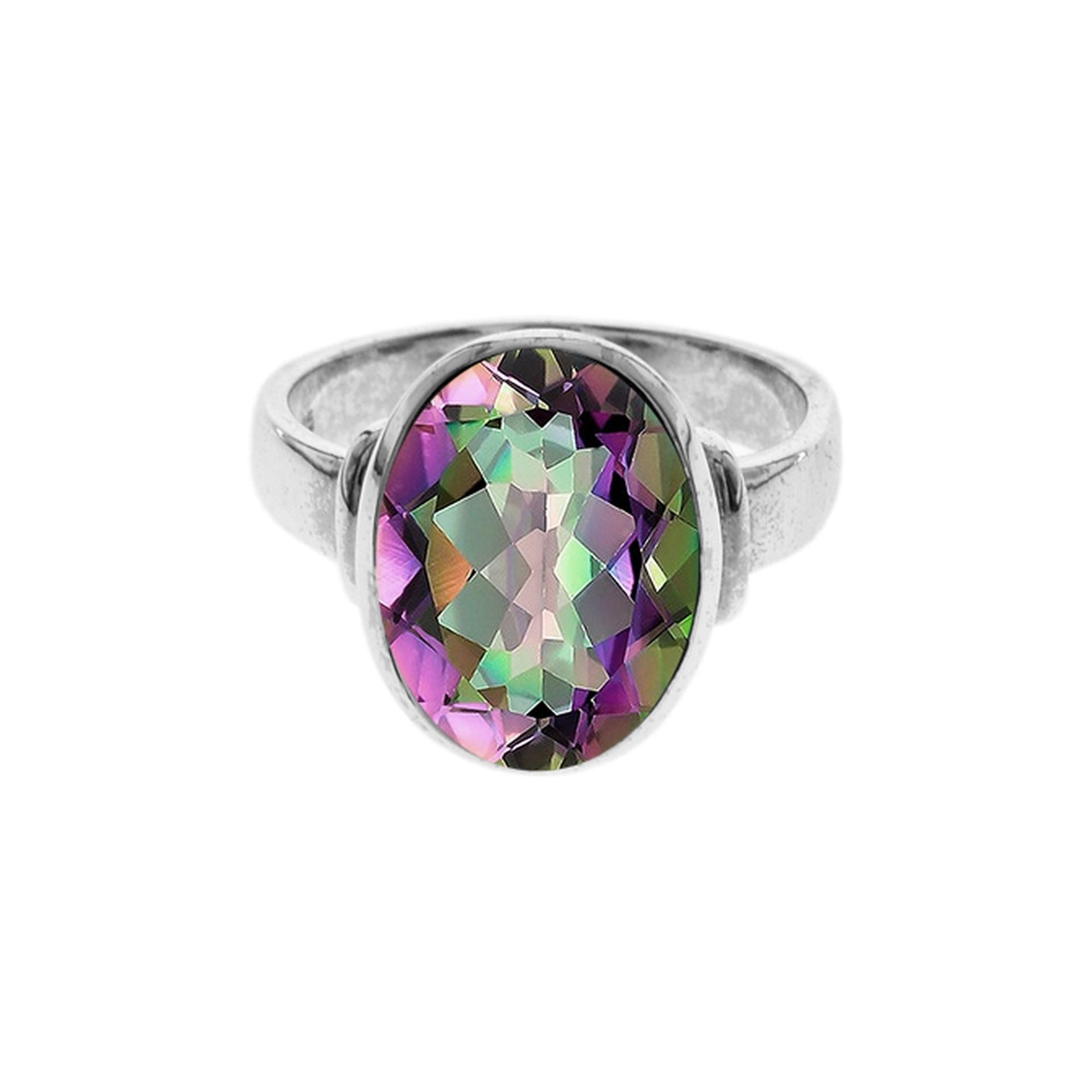 Samira oval mystic topaz with shoulder detail ring