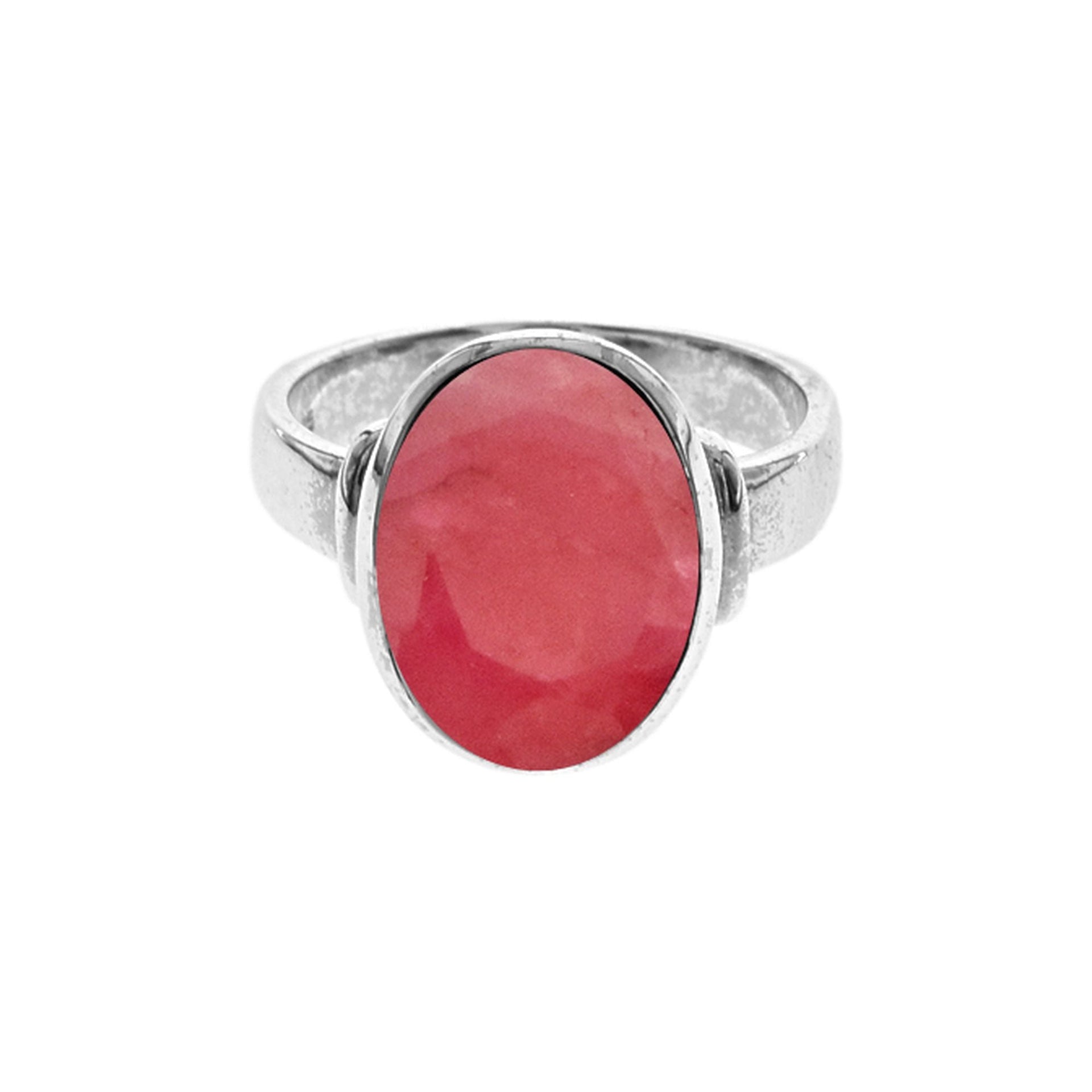 Samira oval ruby quartz with shoulder detail ring