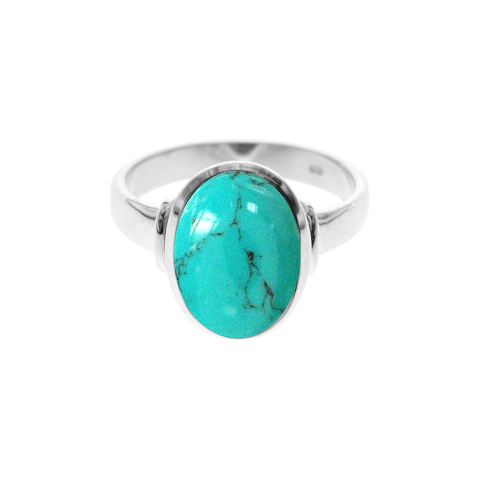 Samira oval turquoise with shoulder detail ring
