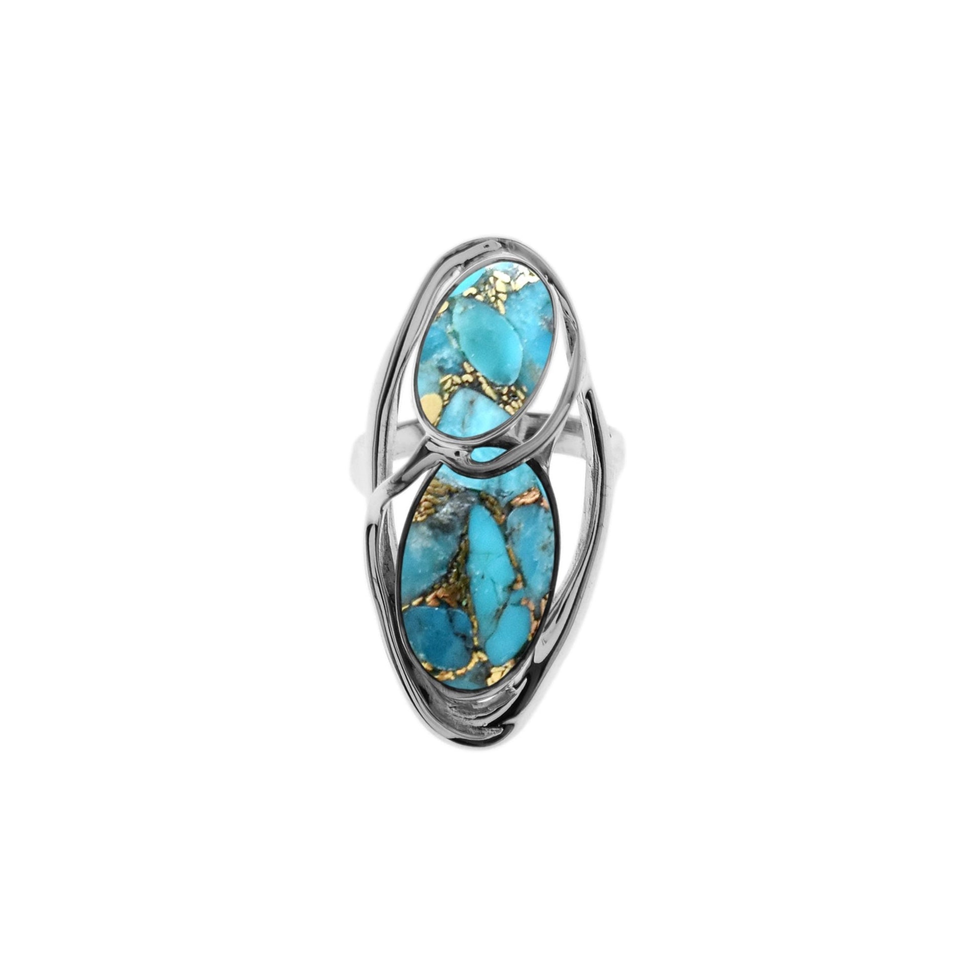 Amy blue mohave double oval ring