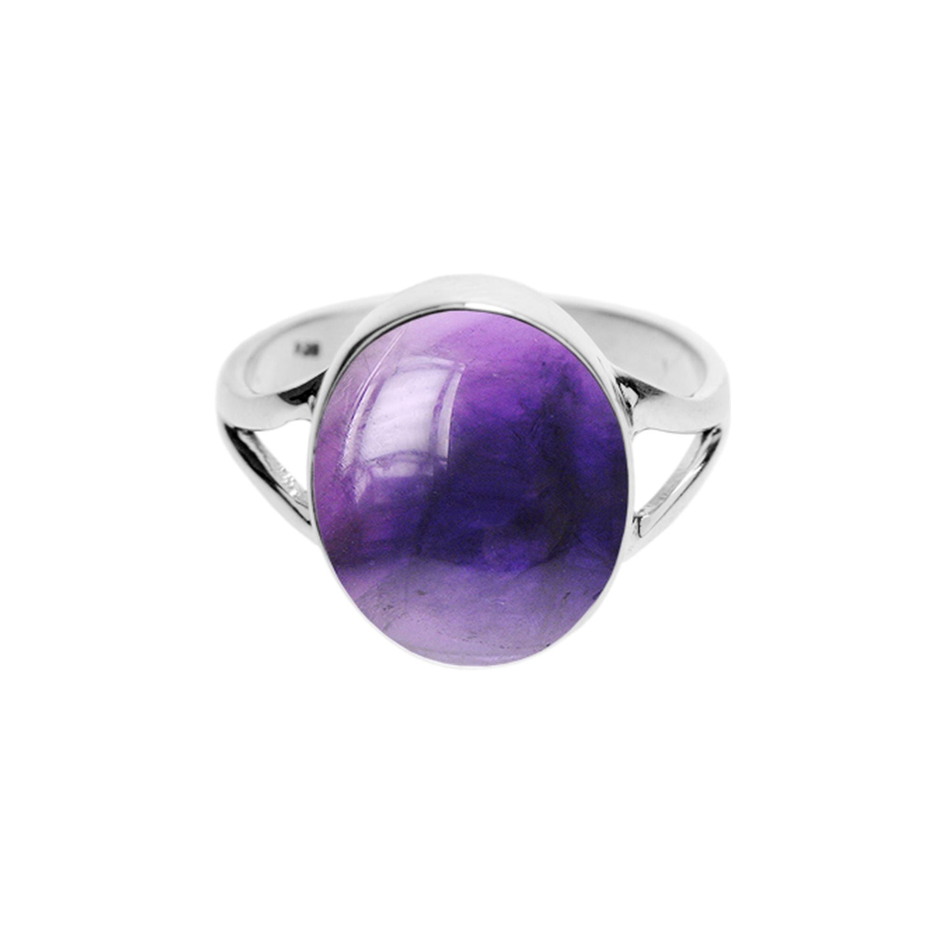 Samira oval amethyst split band ring