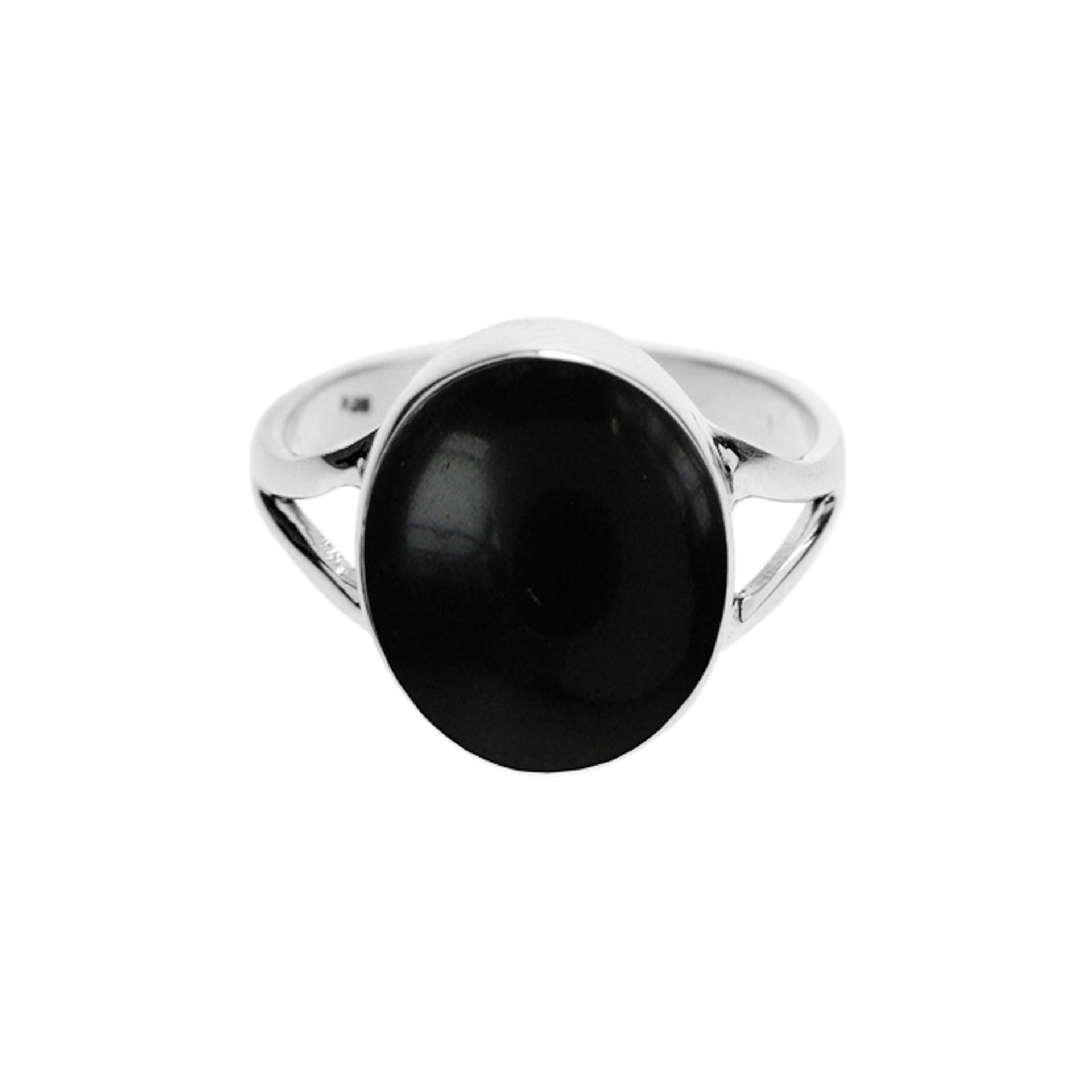 Samira oval black onyx split band ring