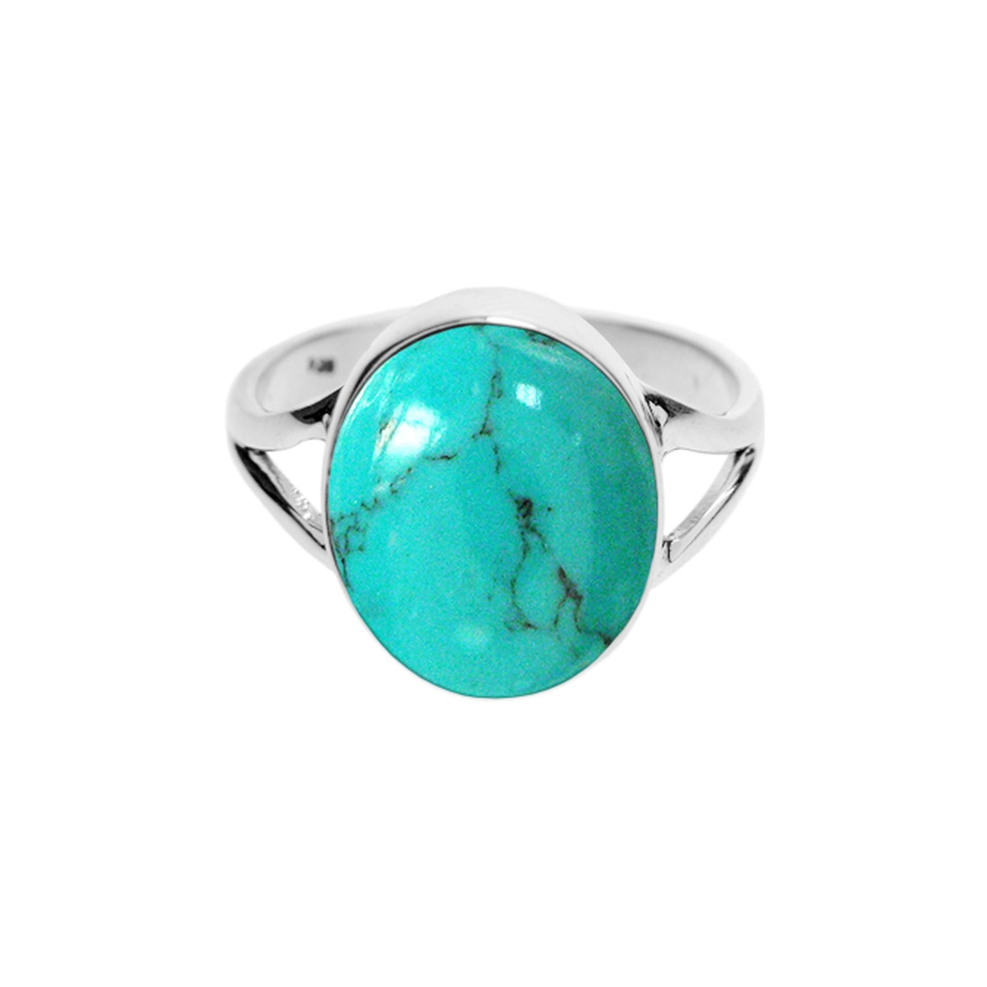 Samira oval turquoise split band ring