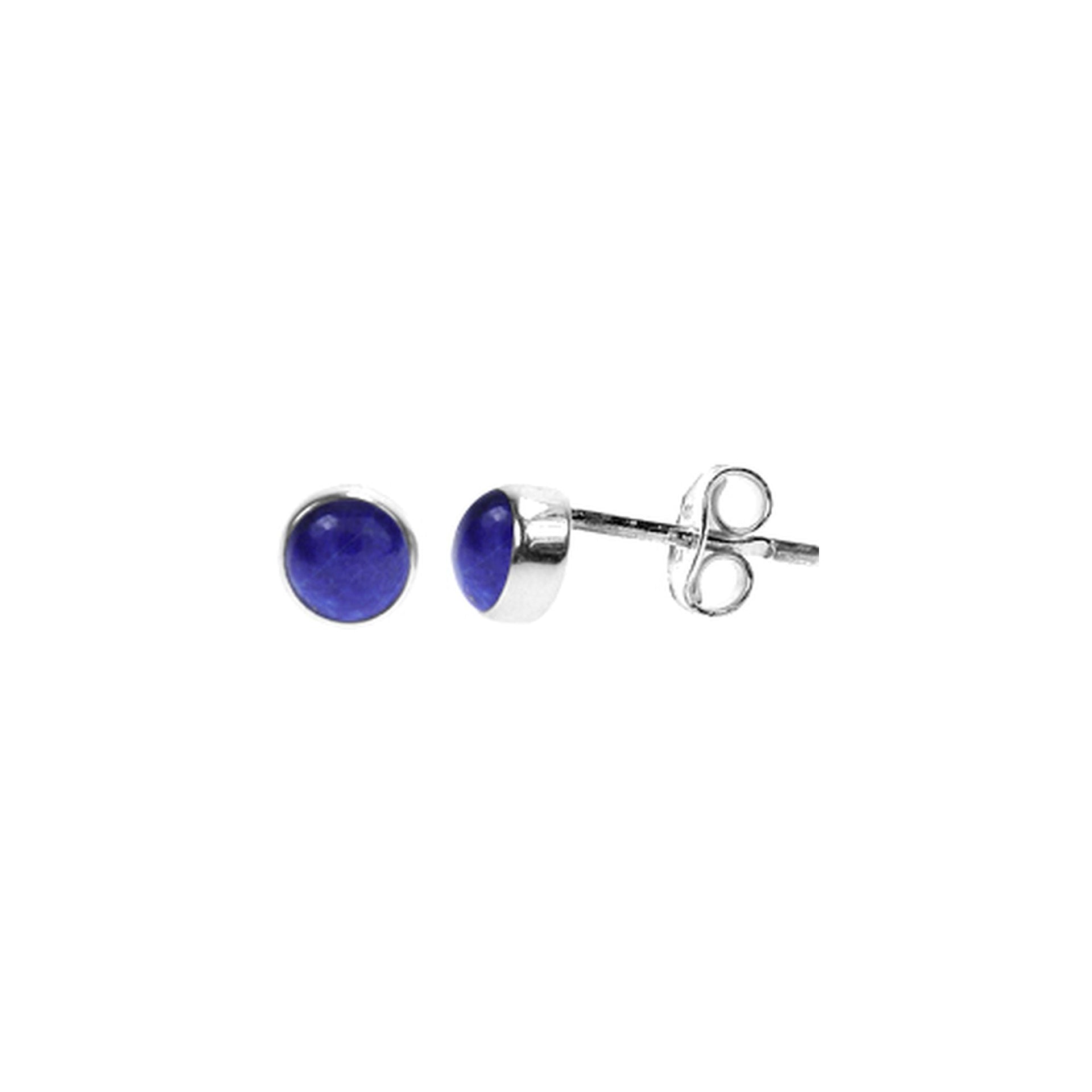 Samira small plain round lapis lazuli studs