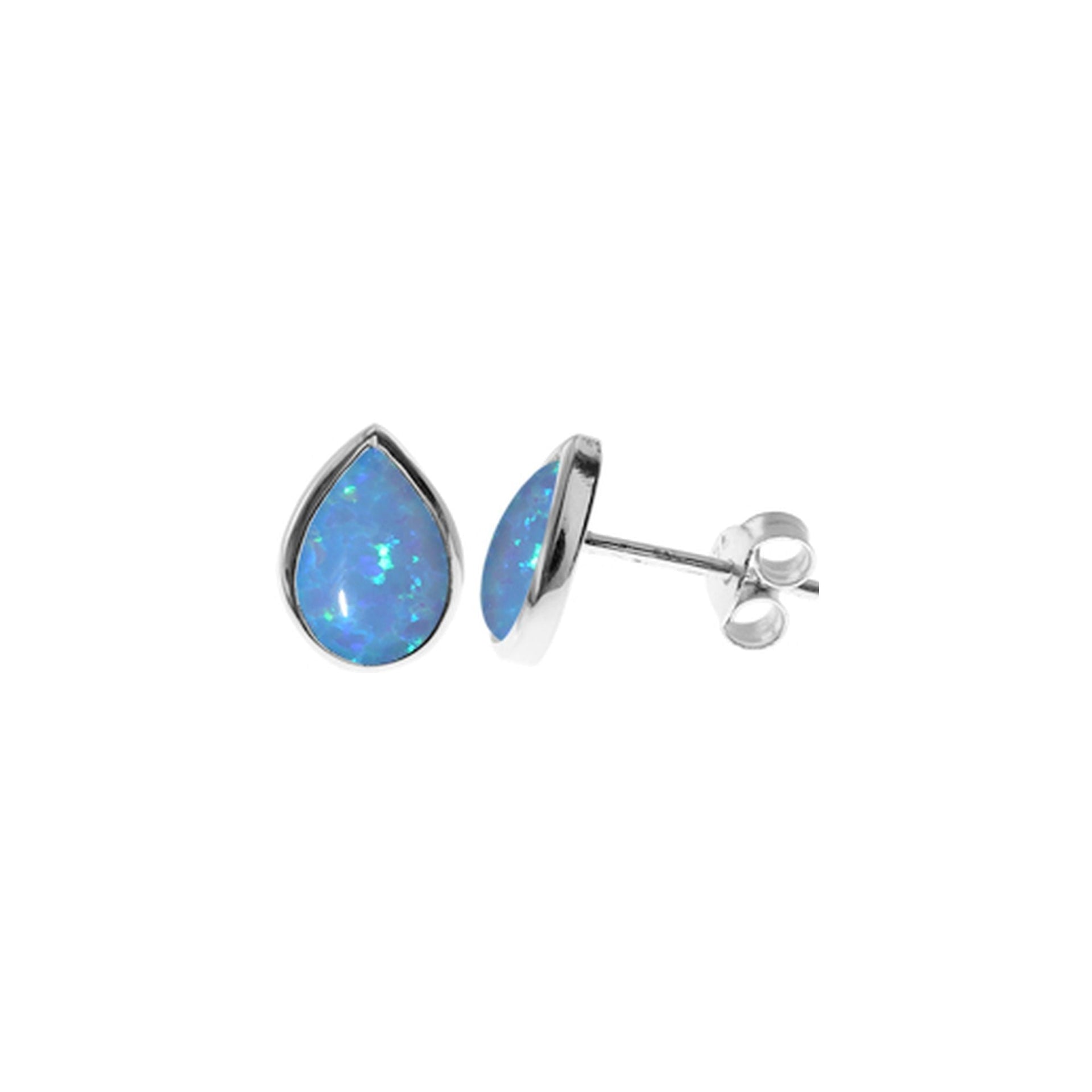 Angelica teardrop blue opalique studs