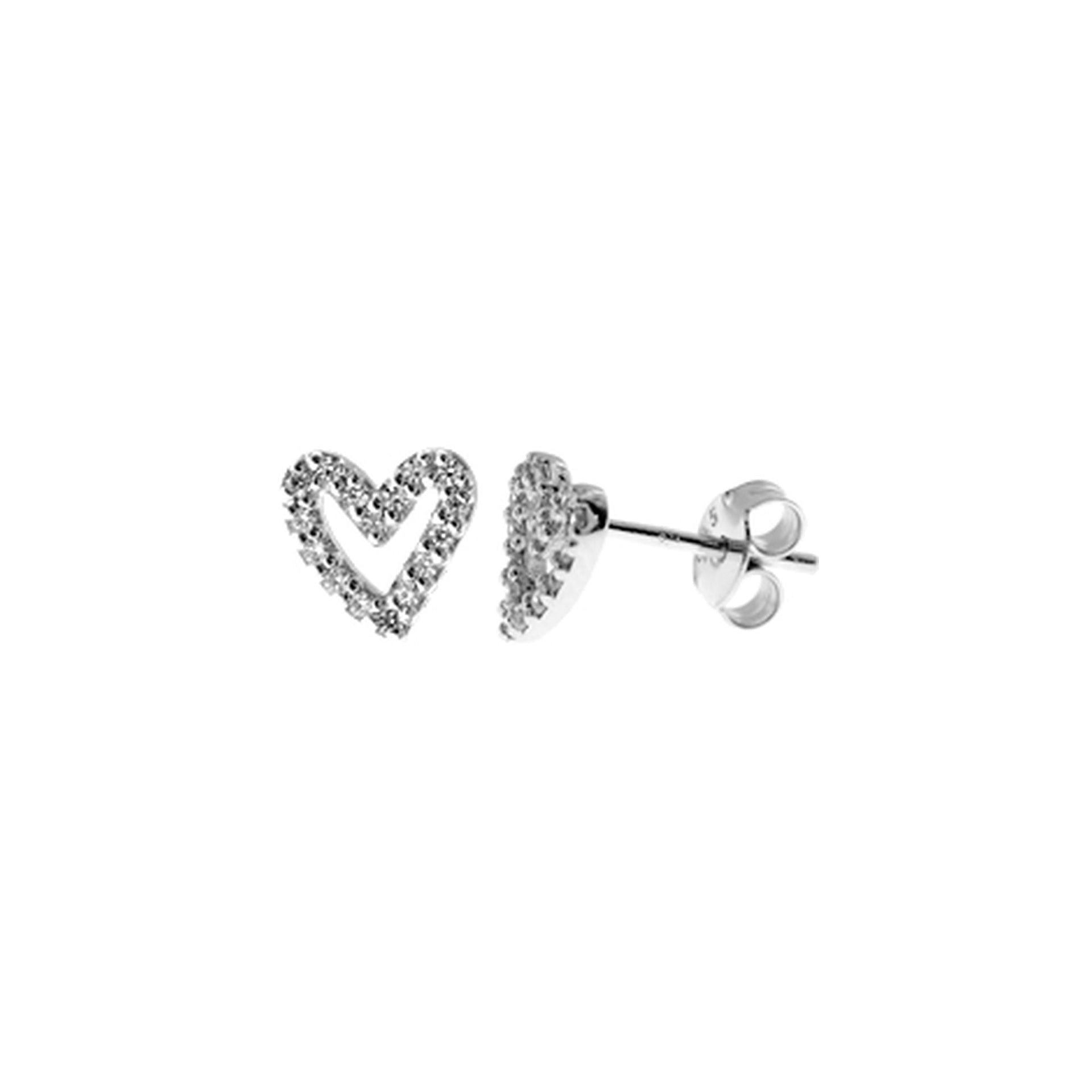 Mariah CZ open heart studs
