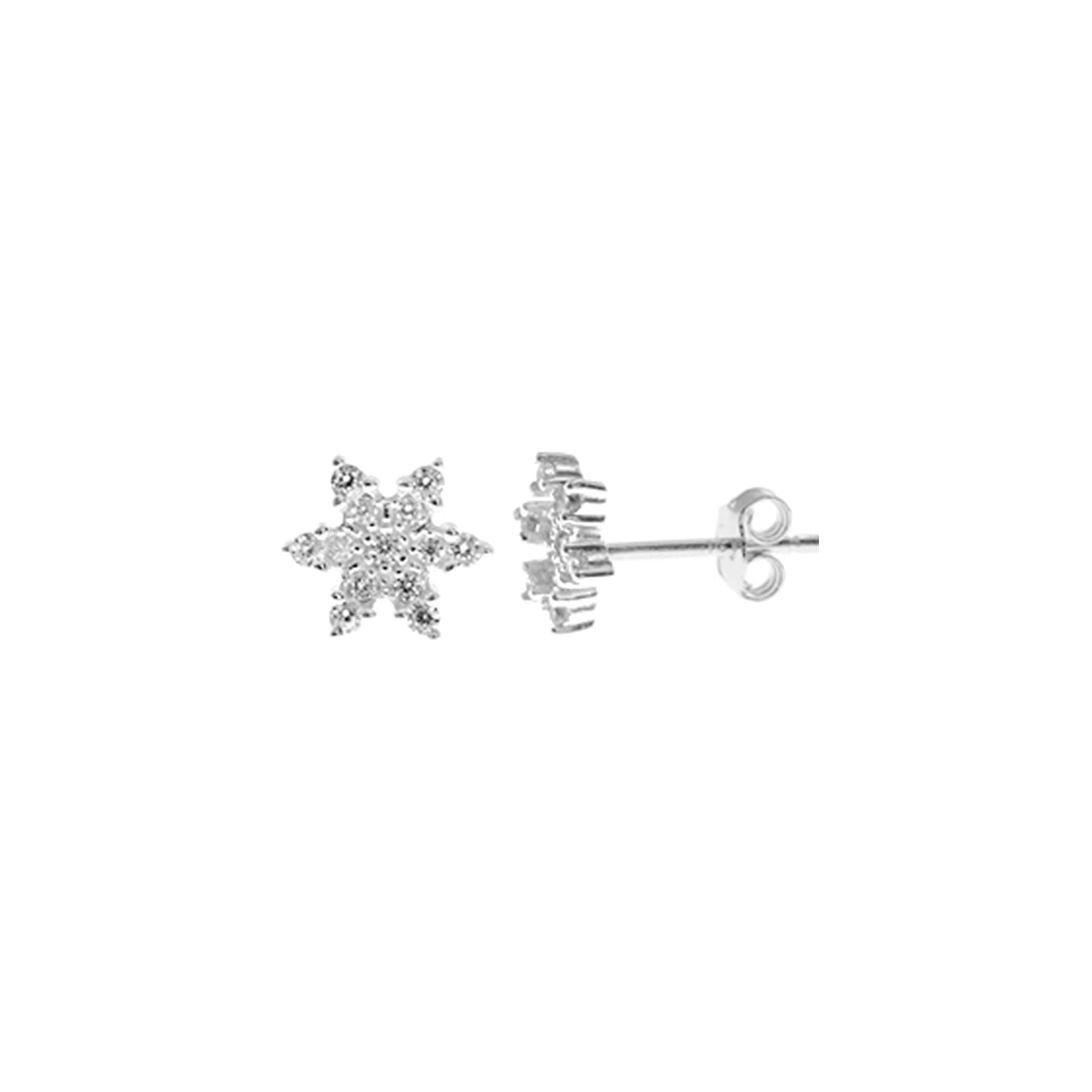 Cecilia CZ-set snowflake studs