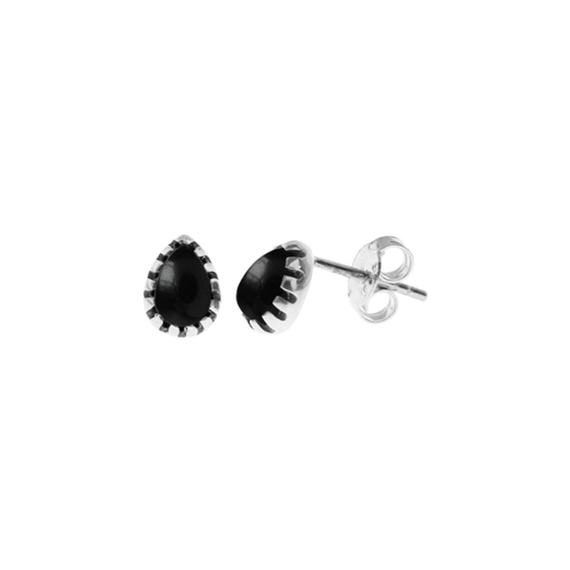 Bethan fancy collet black onyx studs