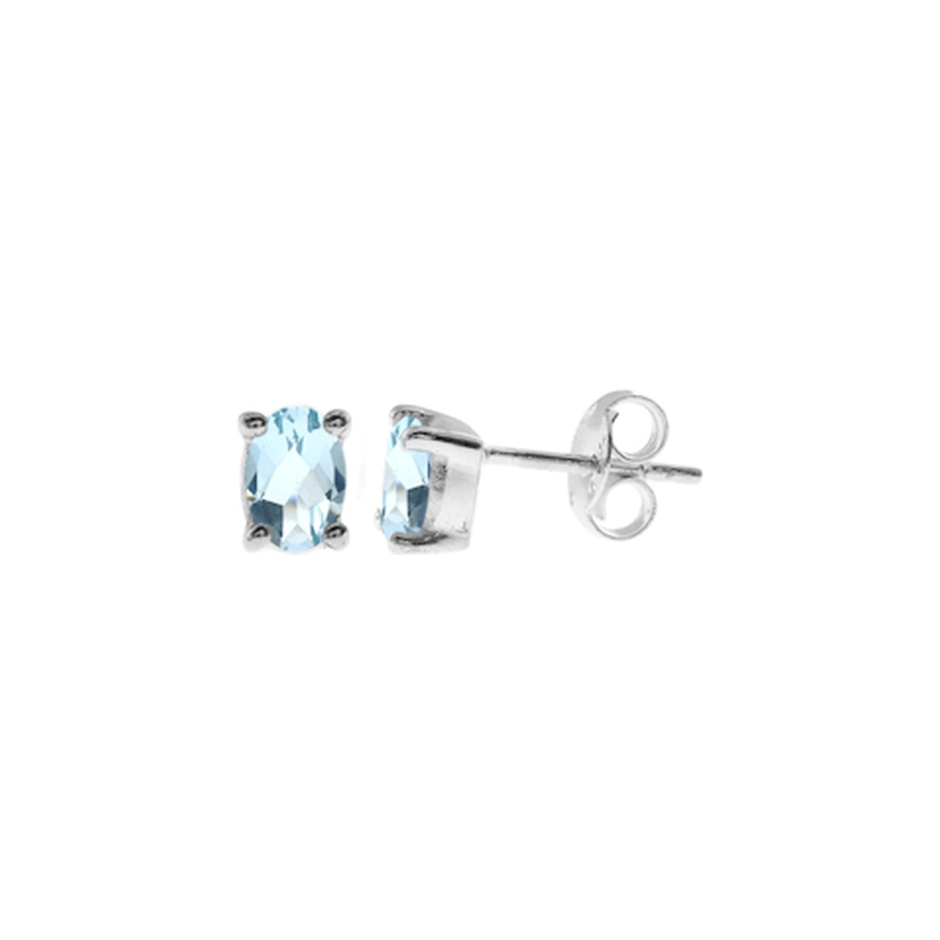 Kara oval blue topaz studs