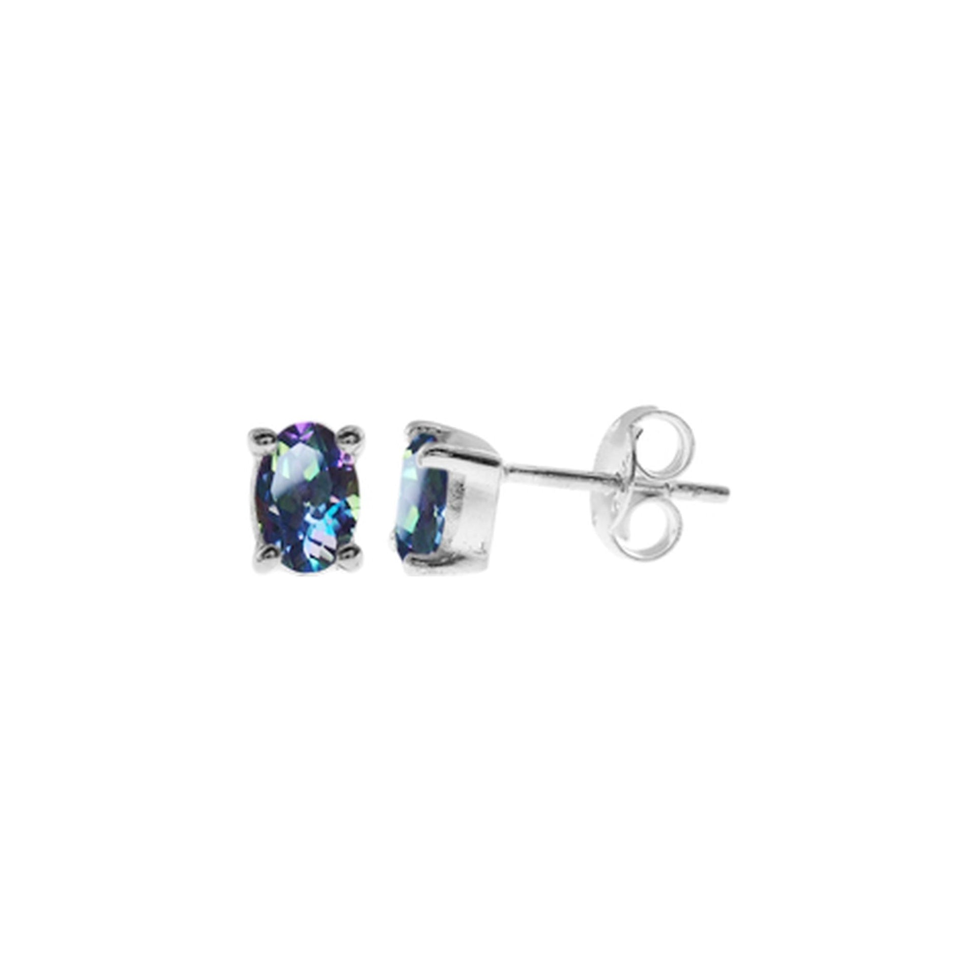 Kara oval mystic topaz studs