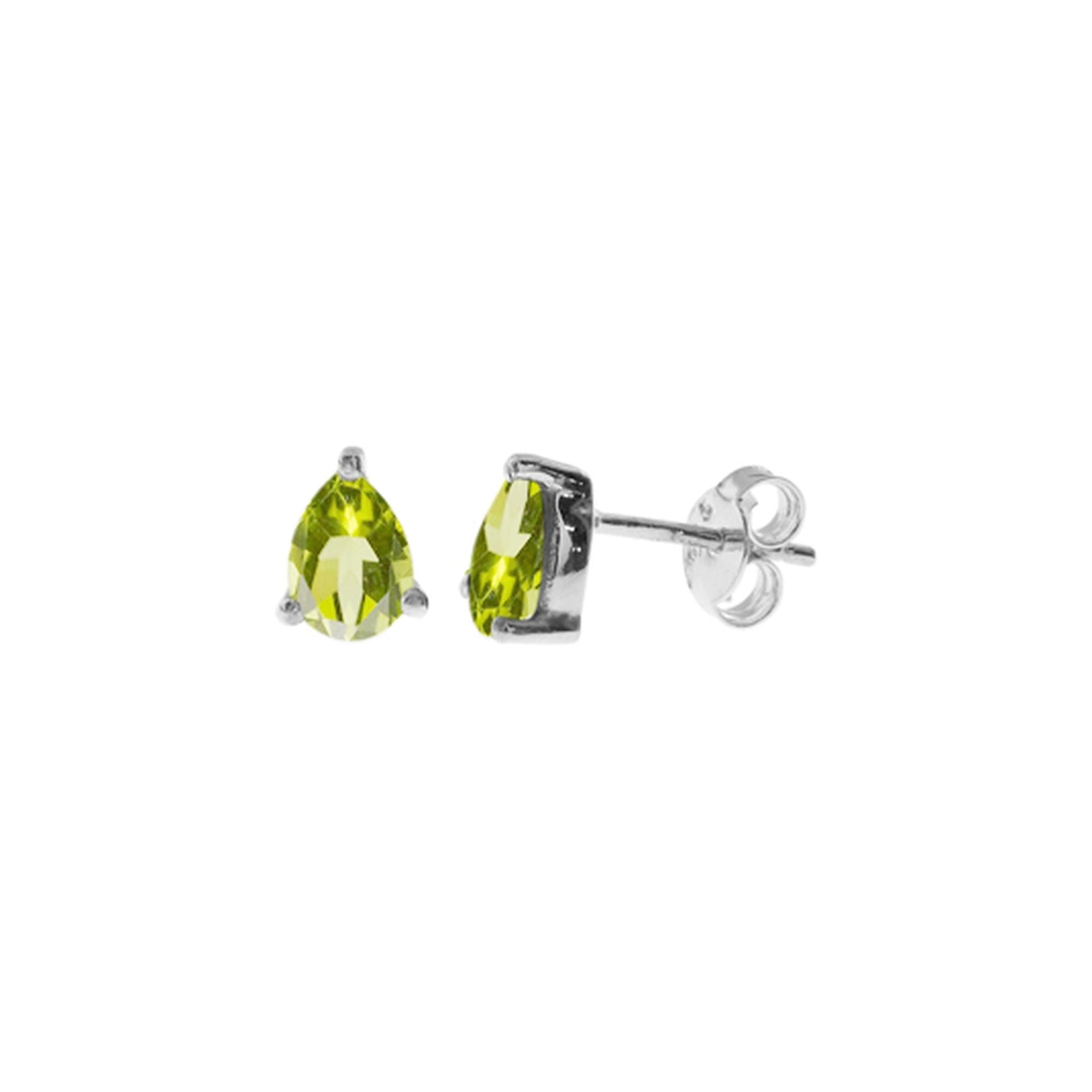 Kara teardrop peridot facet studs