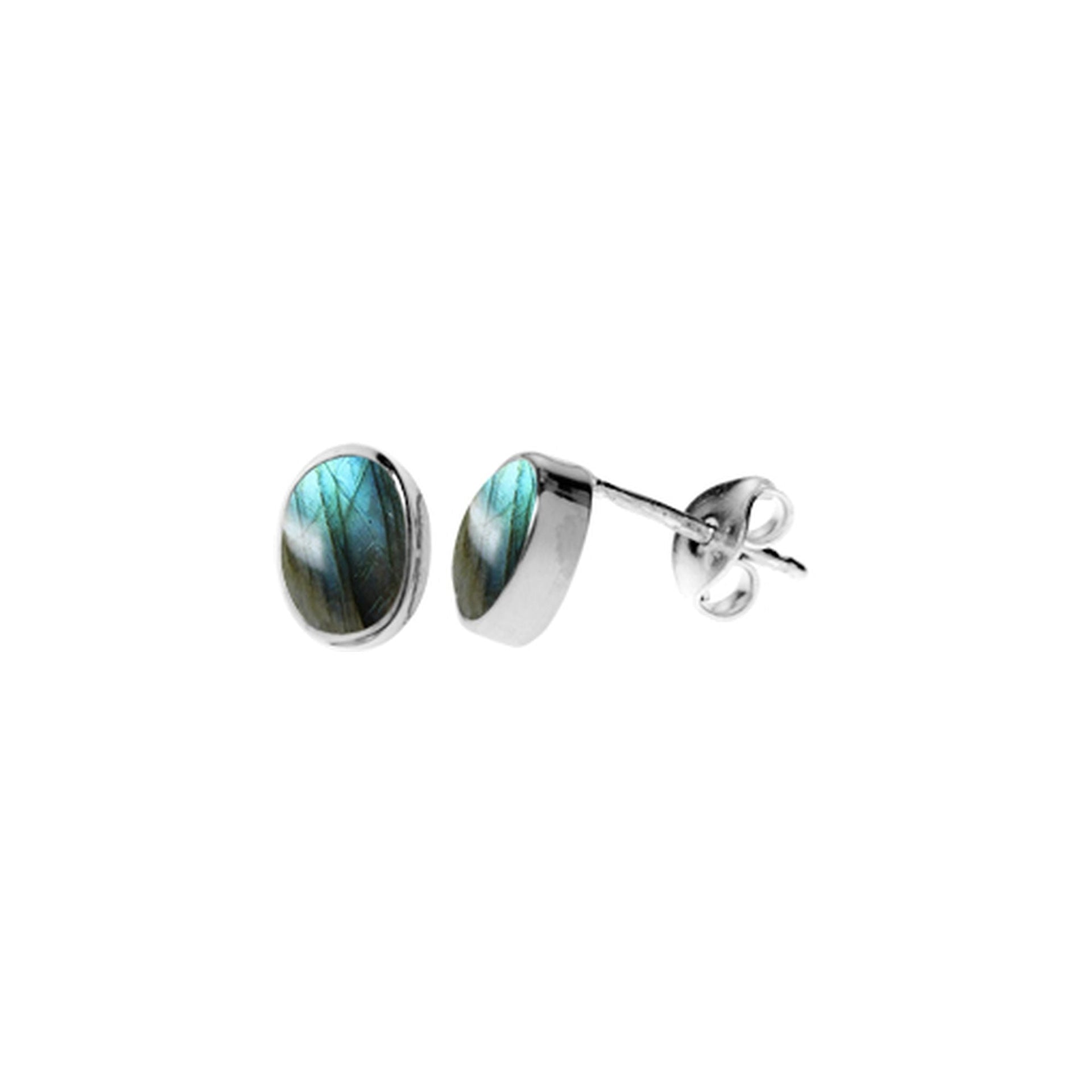 Samira plain oval labradorite studs