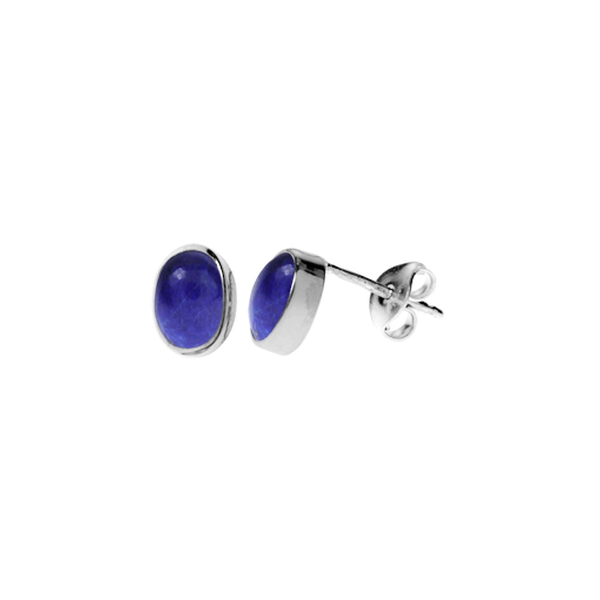 Samira plain oval lapis lazuli studs