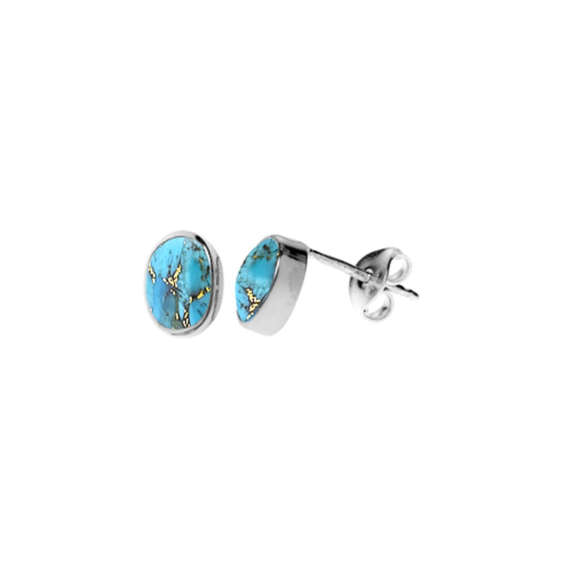 Samira plain oval blue mohave studs