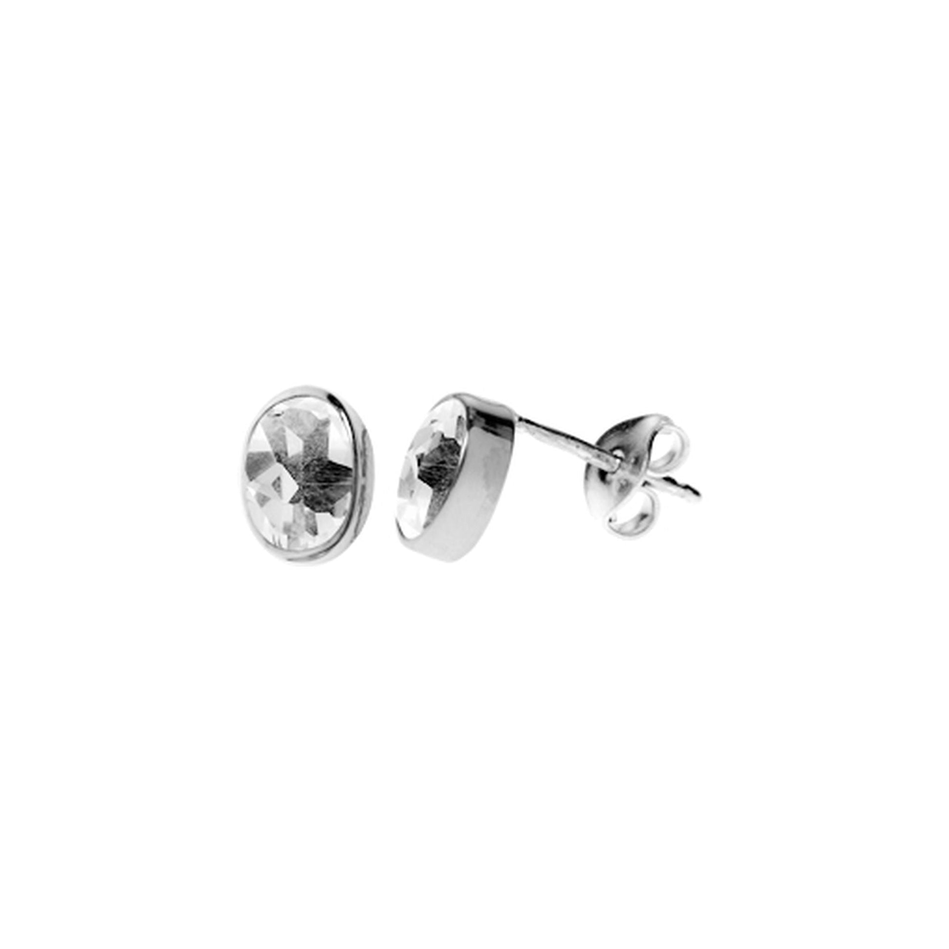 Samira plain oval quartz studs