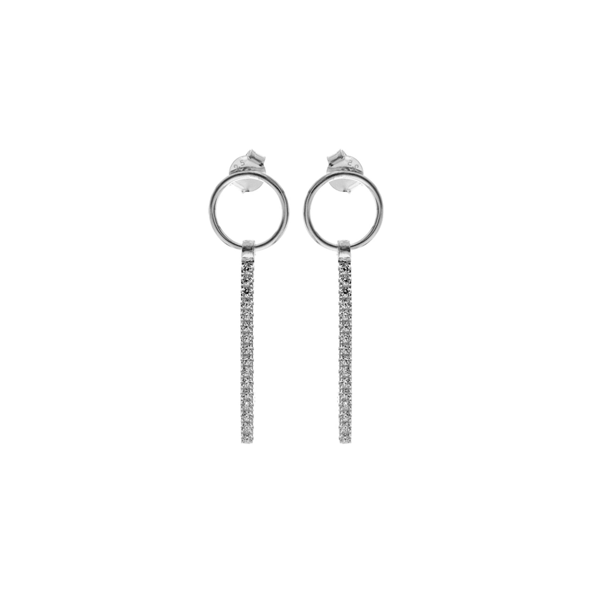 Carrie circle & bar CZ studs