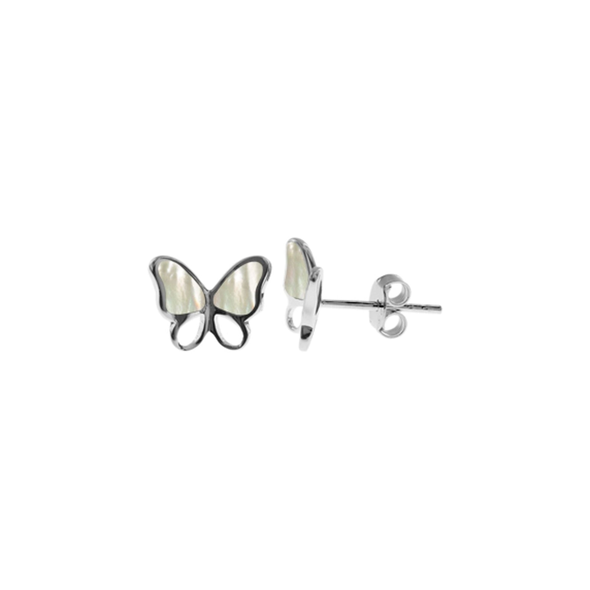 Leona mother of pearl butterfly studs