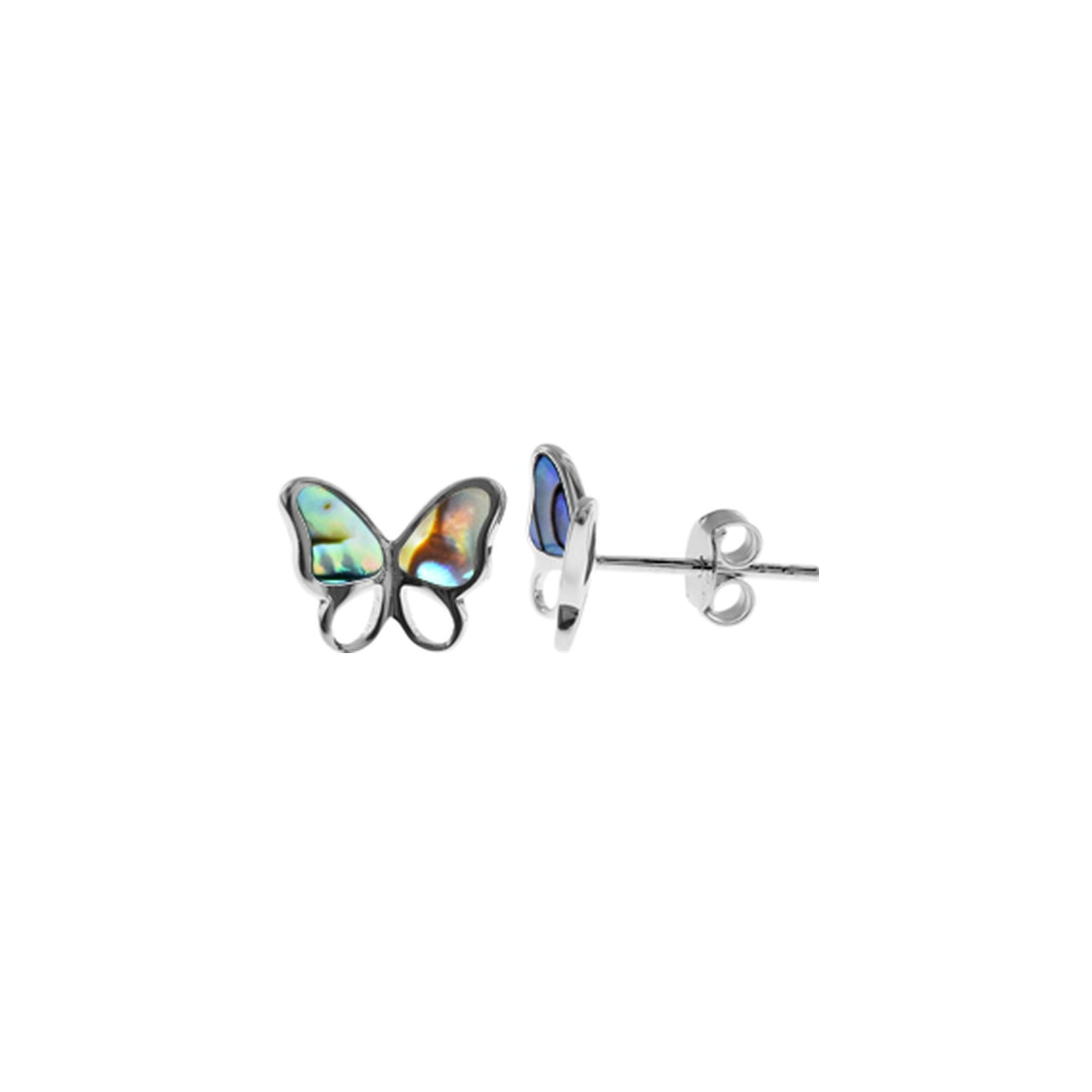 Leona paua shell butterfly studs