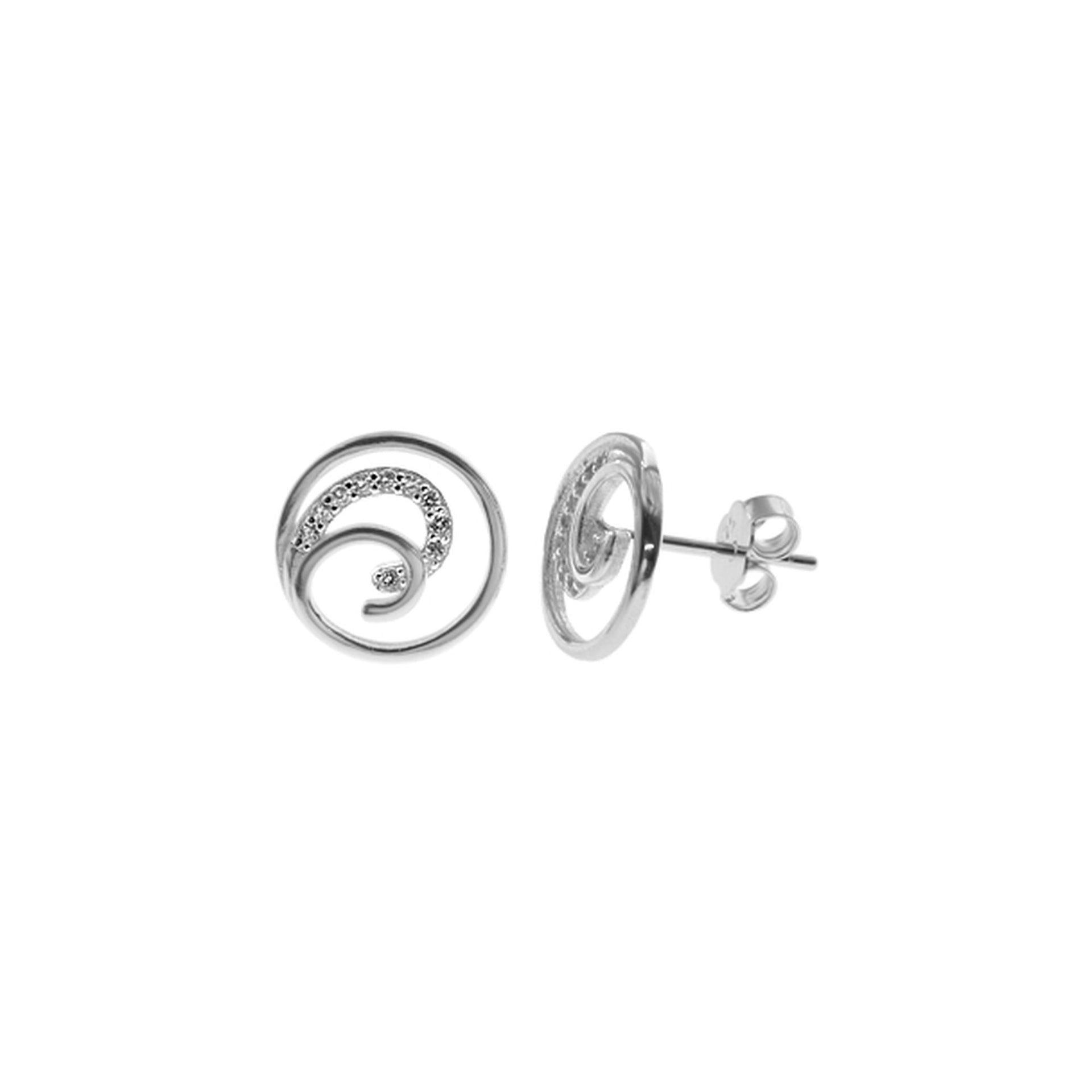 Carrie encircled wave CZ studs