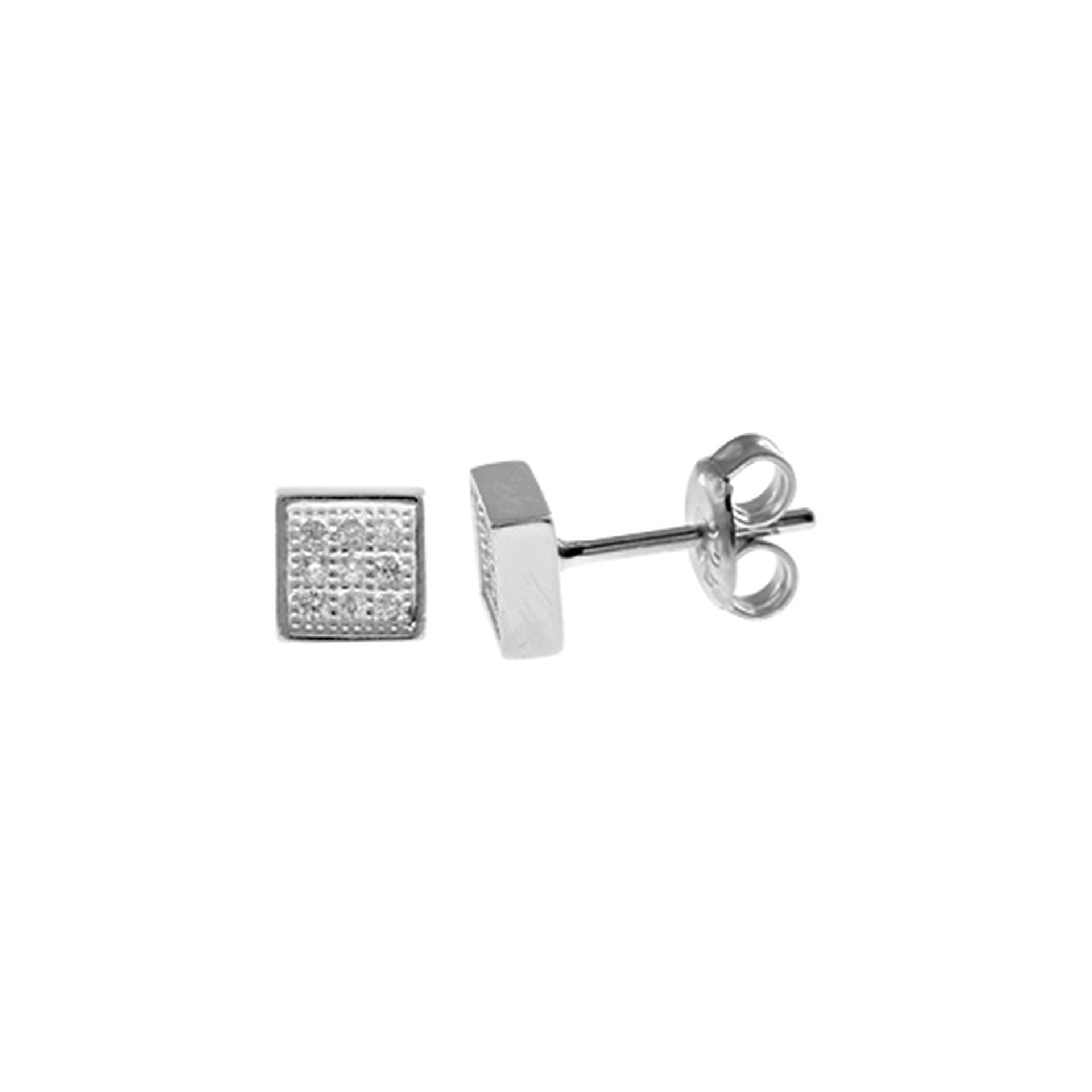 Tiffany cubic zirconia simple square studs