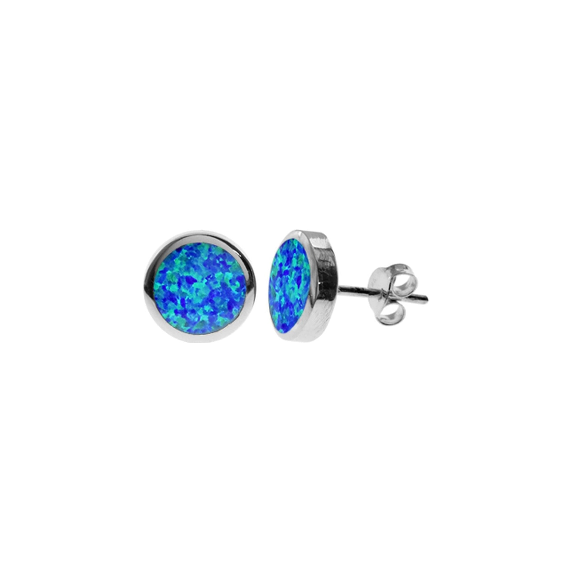 Diana blue opalique simple round studs