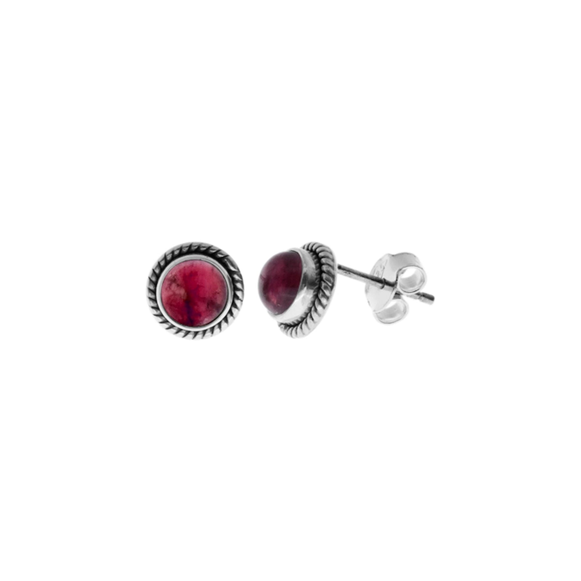 Samira rope surround garnet studs