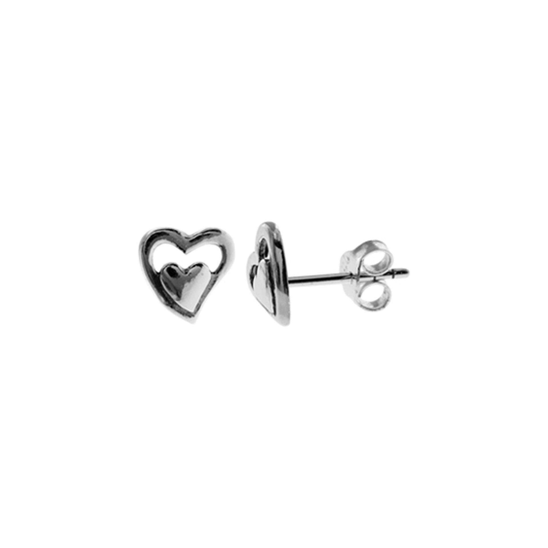 Matilda small heart in heart studs