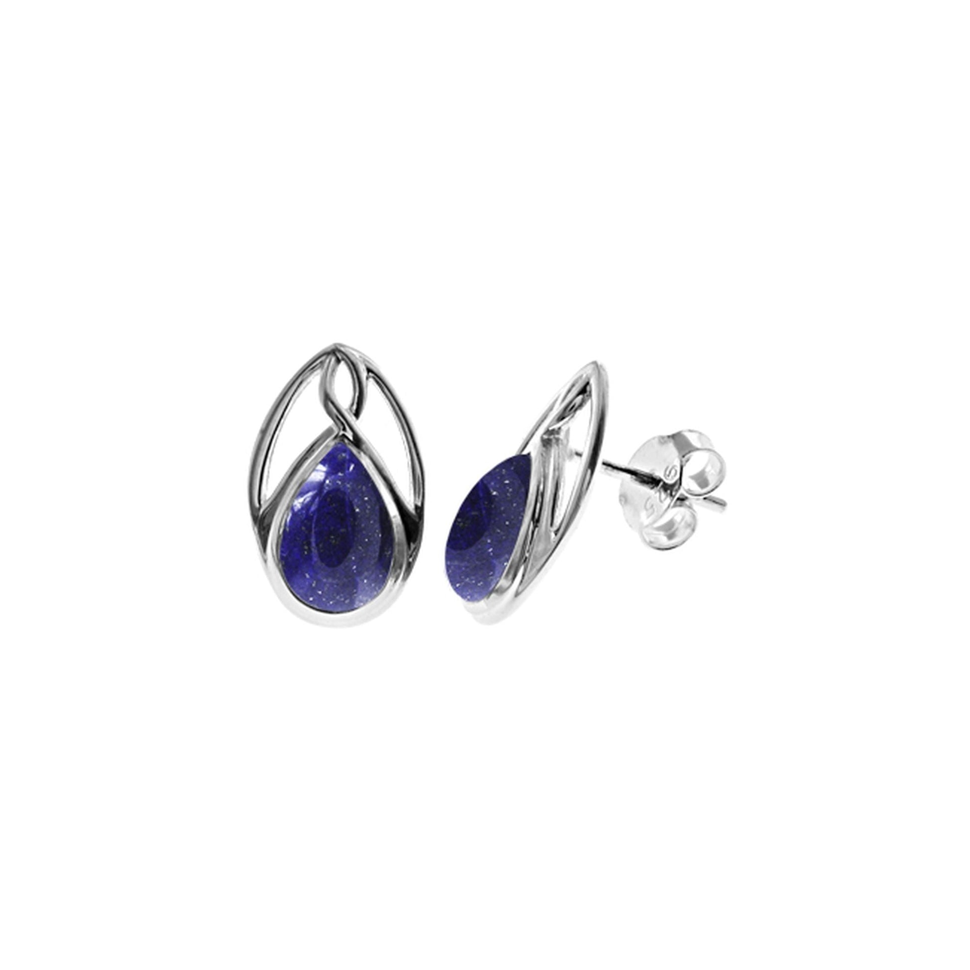 Betsy Celtic style lapis lazuli teardrop studs