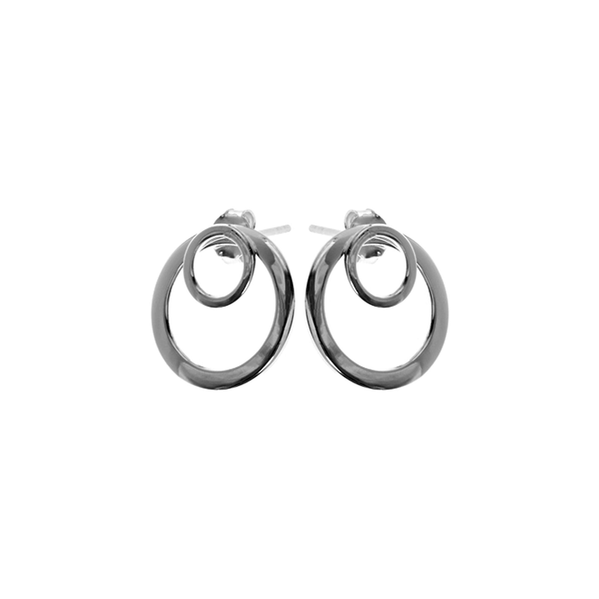Bria two-in-one small & double hoop studs