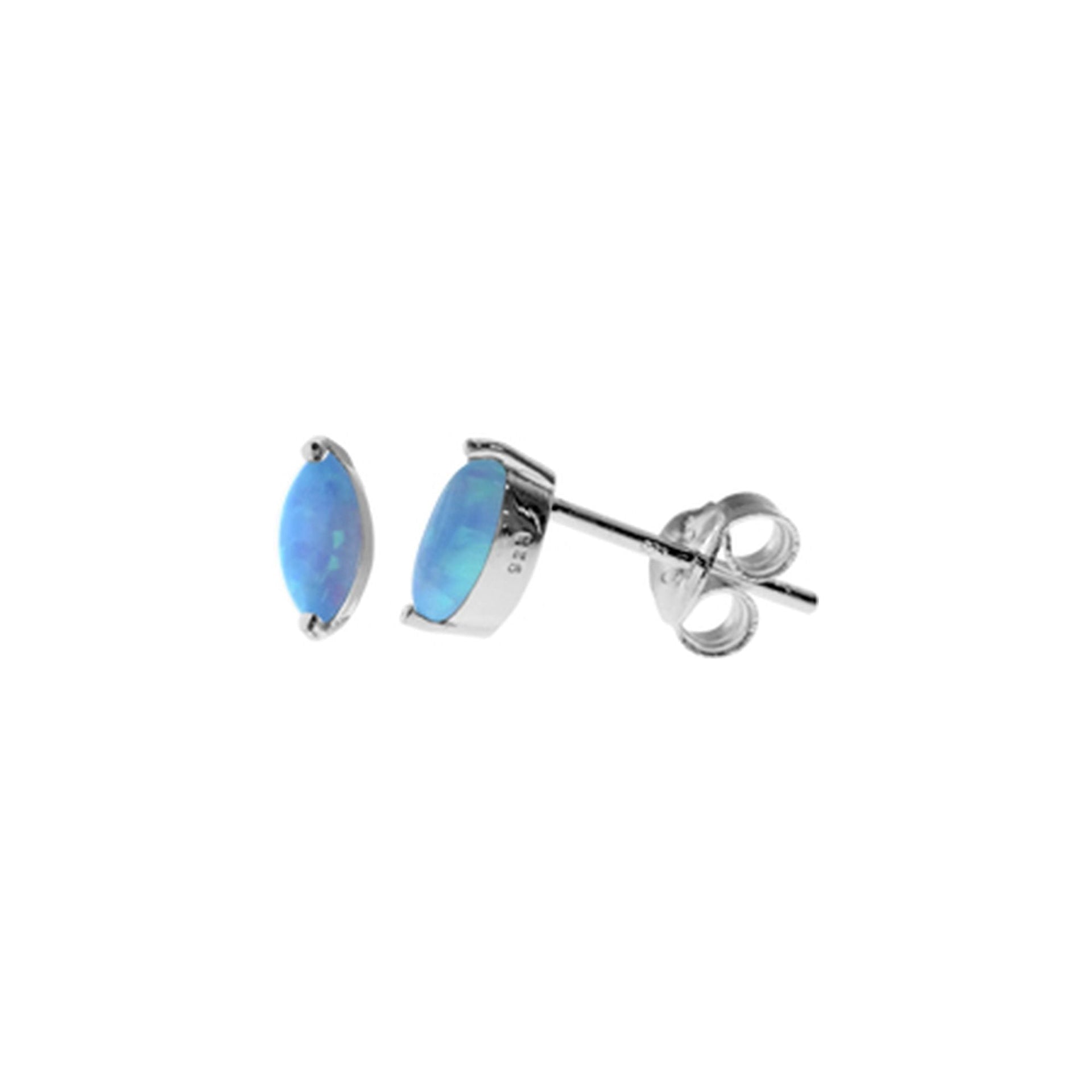 Bethan simple marquis blue opalique studs
