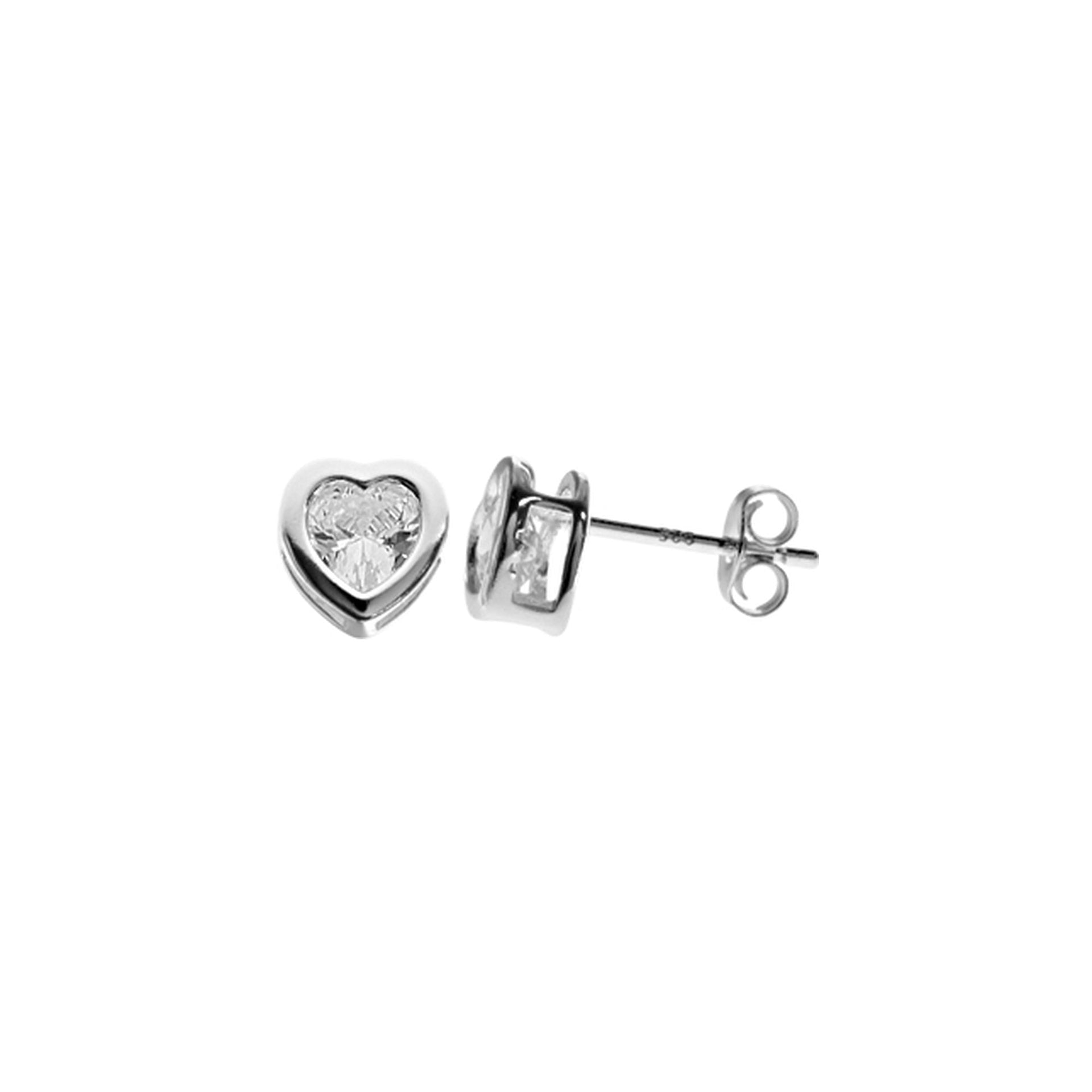 Kenzie simple CZ heart studs