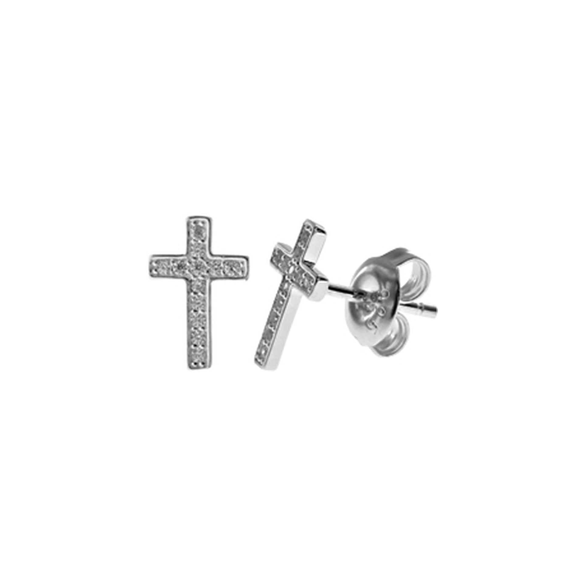 Cecilia CZ-set cross studs
