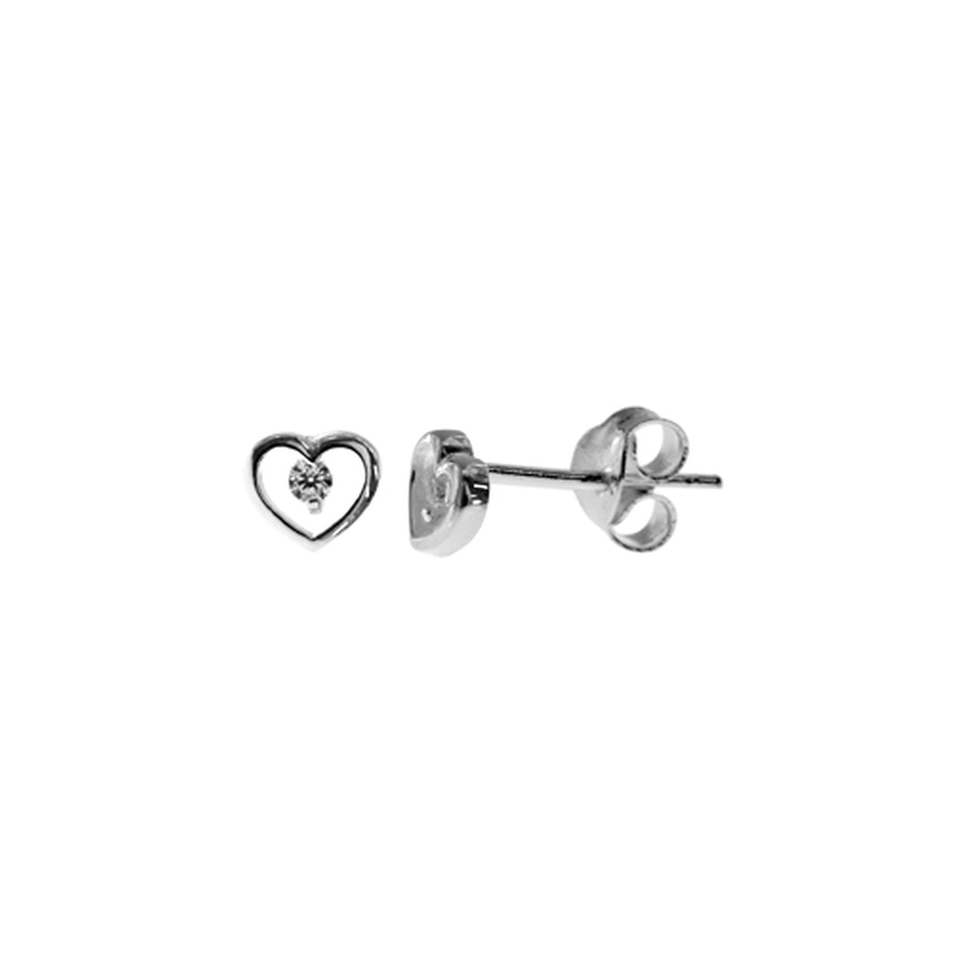 Carrie small heart CZ studs
