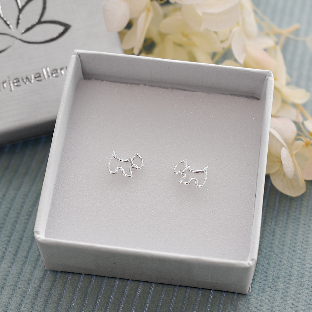 Matilda scottie dog silhouette studs