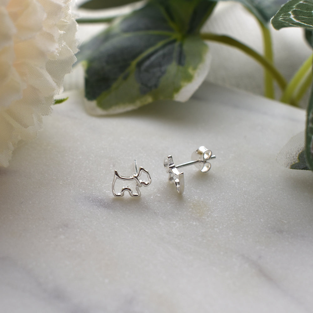 Matilda scottie dog silhouette studs